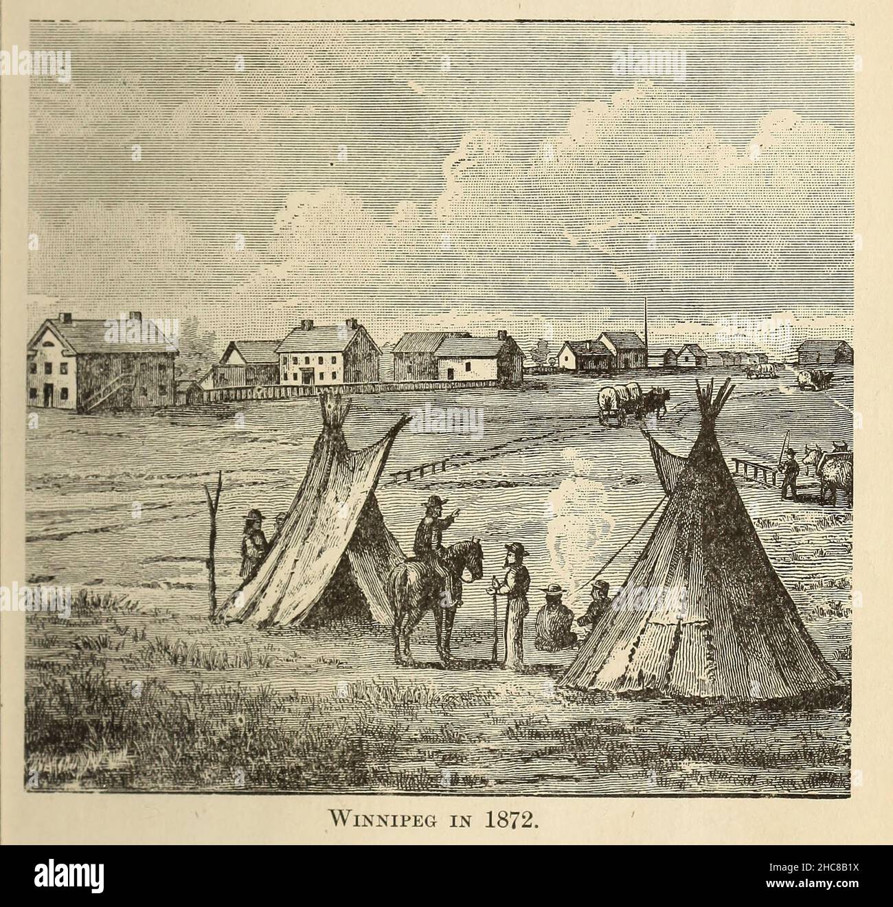 Winnipeg, en 1872, d'après le livre « les races indigènes de l'Amérique du Nord » édité par William Henry Withrow, 1895 Banque D'Images
