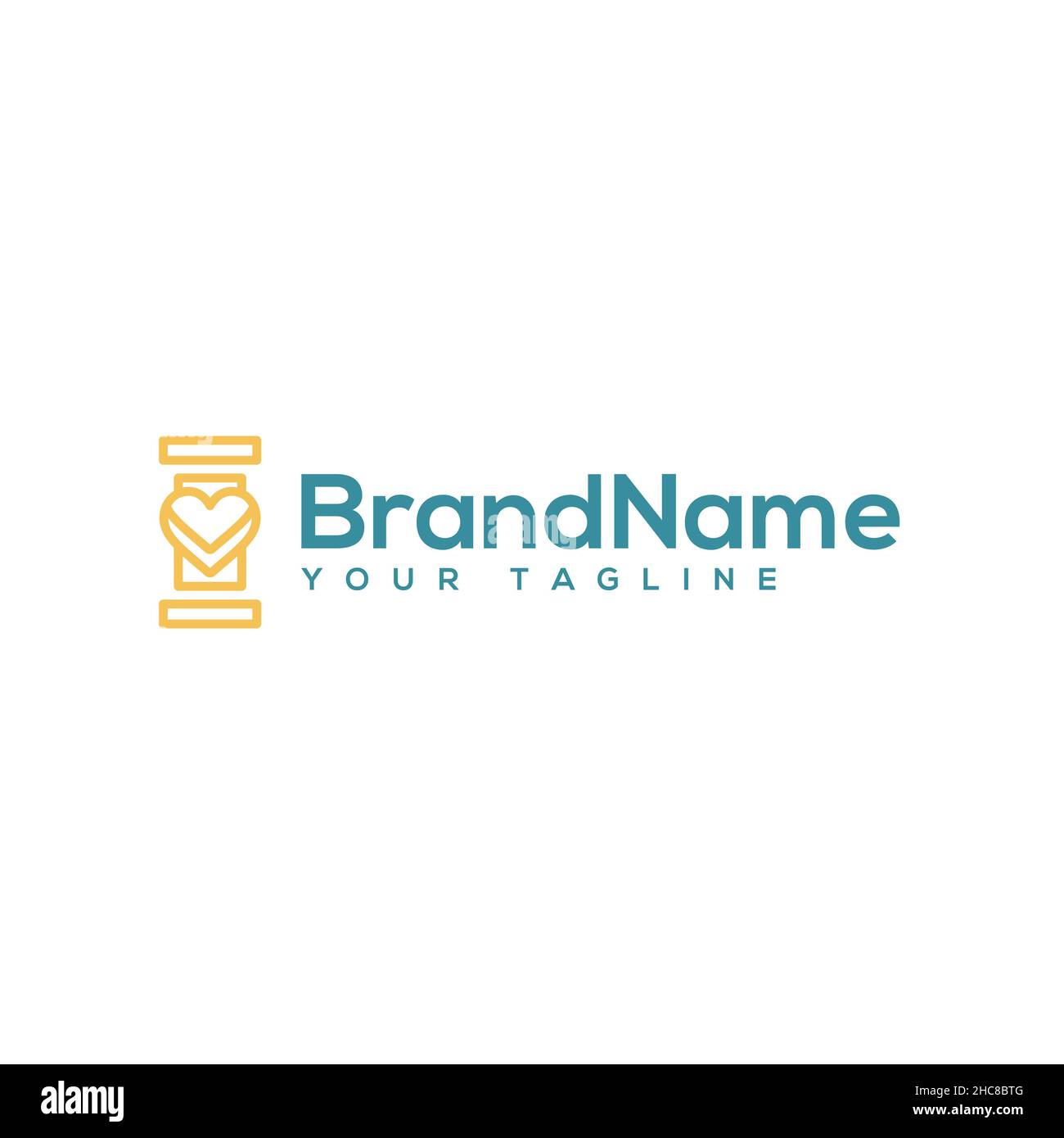 Logo abstrait simple coeur Love minimaliste Illustration de Vecteur