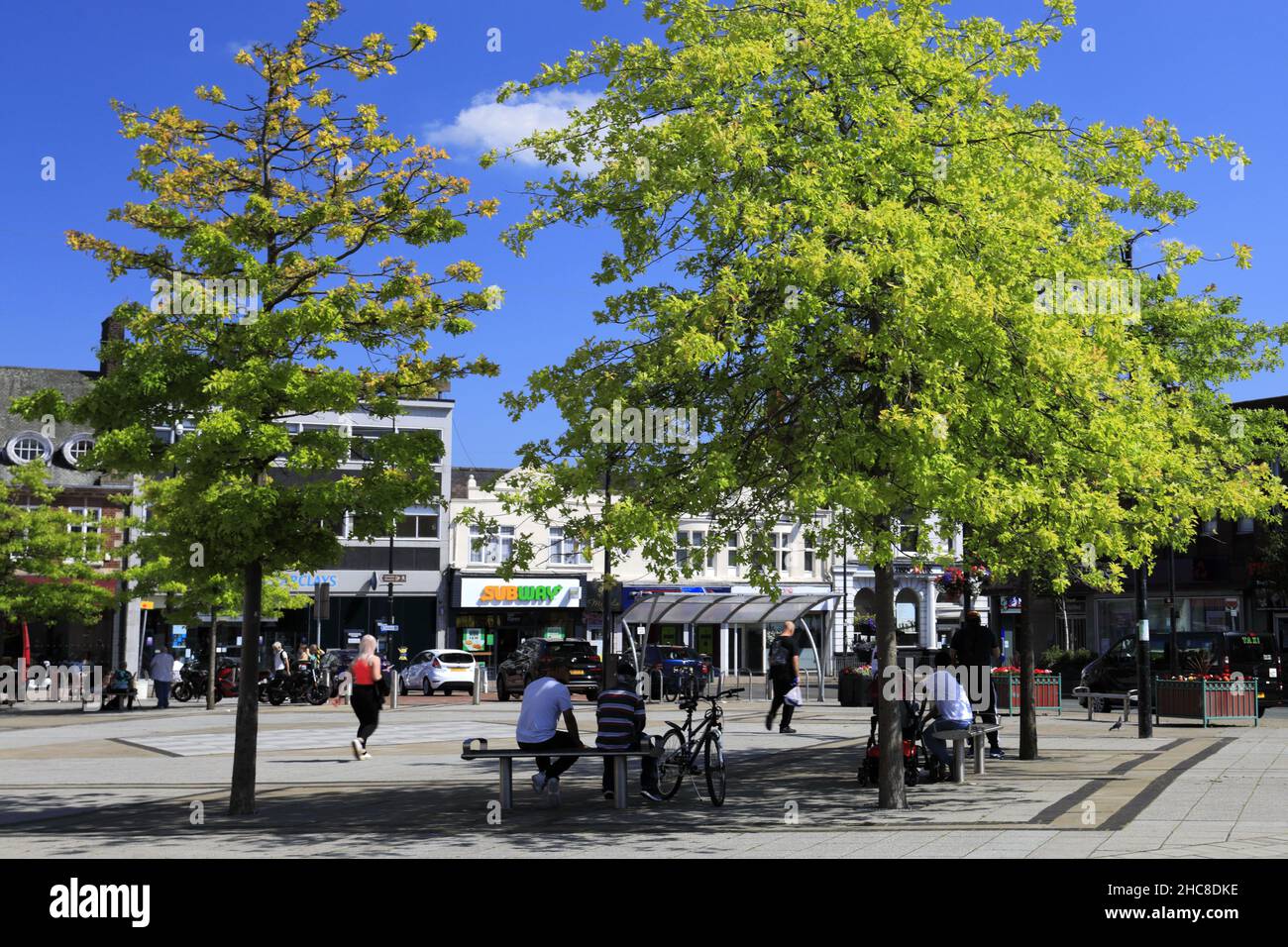 The Market place, Crewe Town, Cheshire, Angleterre, Royaume-Uni Banque D'Images