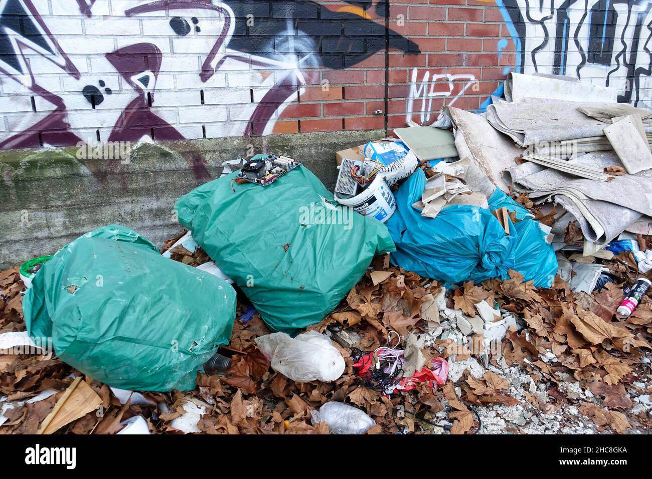 Déchets de rue à Berlin Banque D'Images