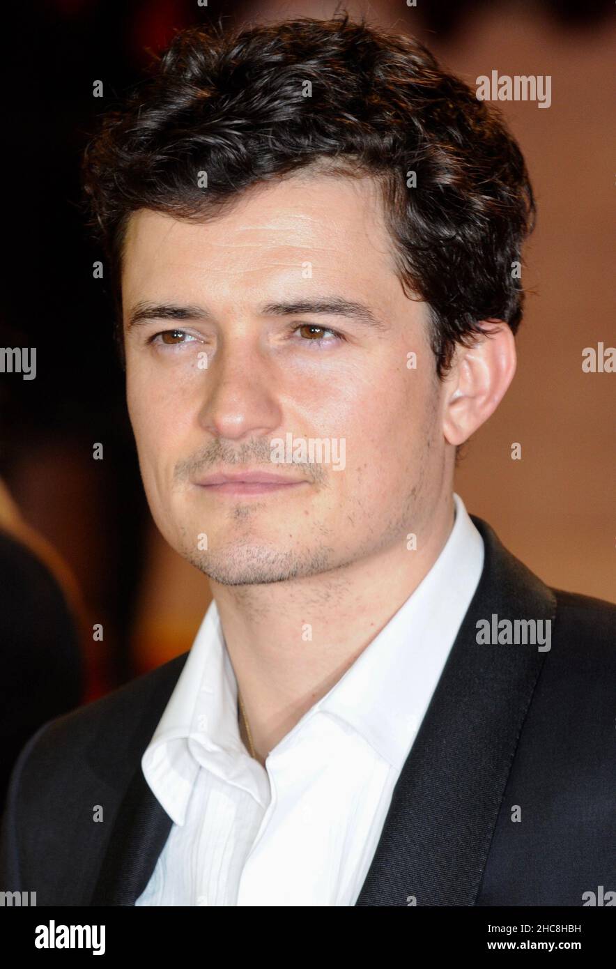 Orlando Bloom, trois mousquetaires en 3D, première mondiale, vue Westfield, Londres. Banque D'Images