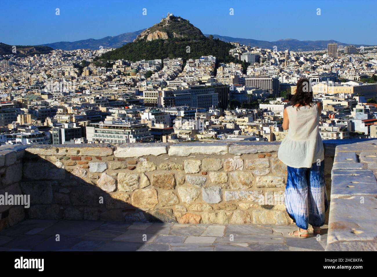 Grèce, Athènes, juin 16 2020 - point de vue sur la colline de l'Acropole. Banque D'Images