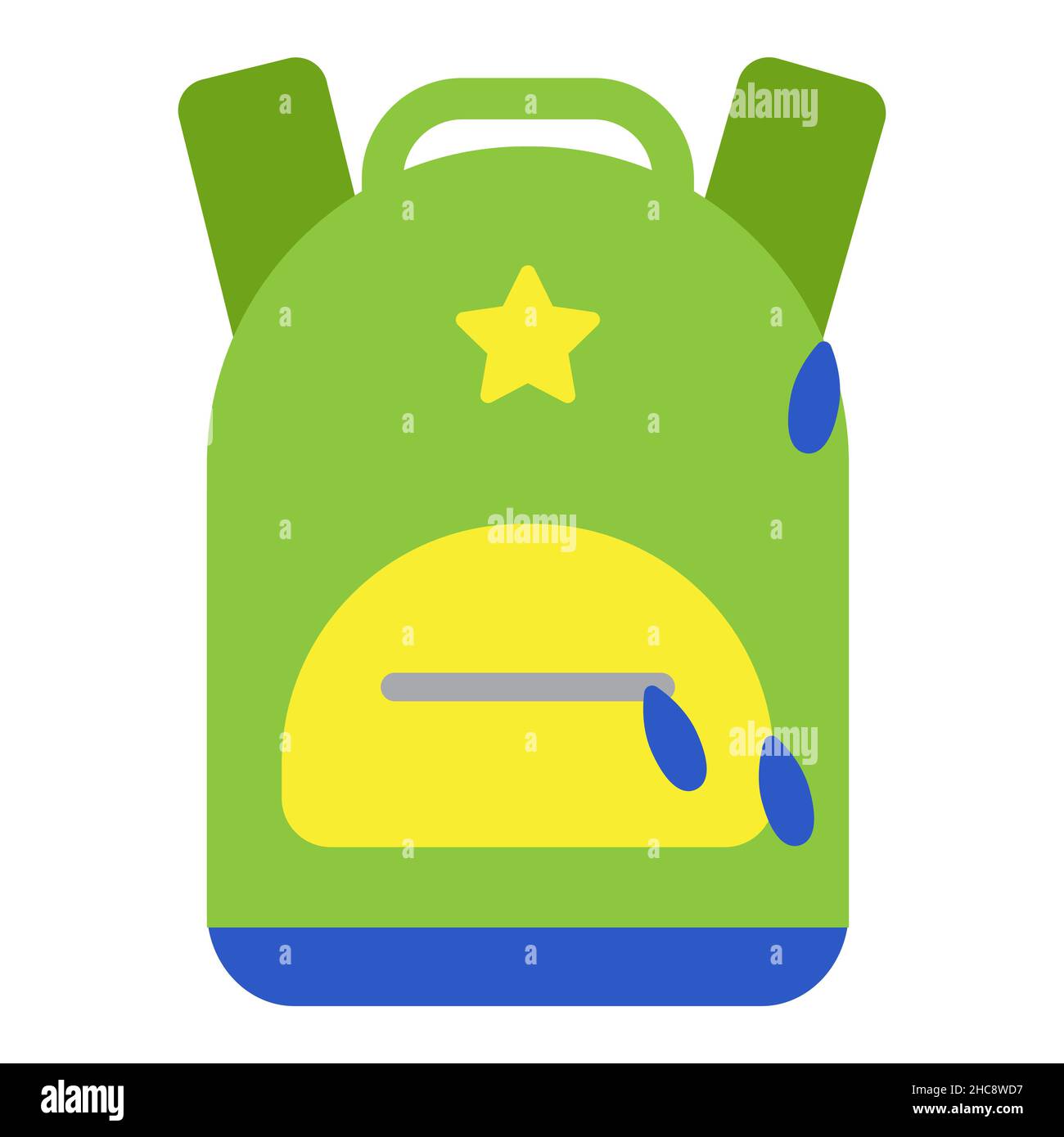 Sac à dos pour les enfants et les adolescents.Illustration simple de style dessin animé plat.Retour à l'école et concept éducatif.Imprimer pour le Web, la bannière Illustration de Vecteur