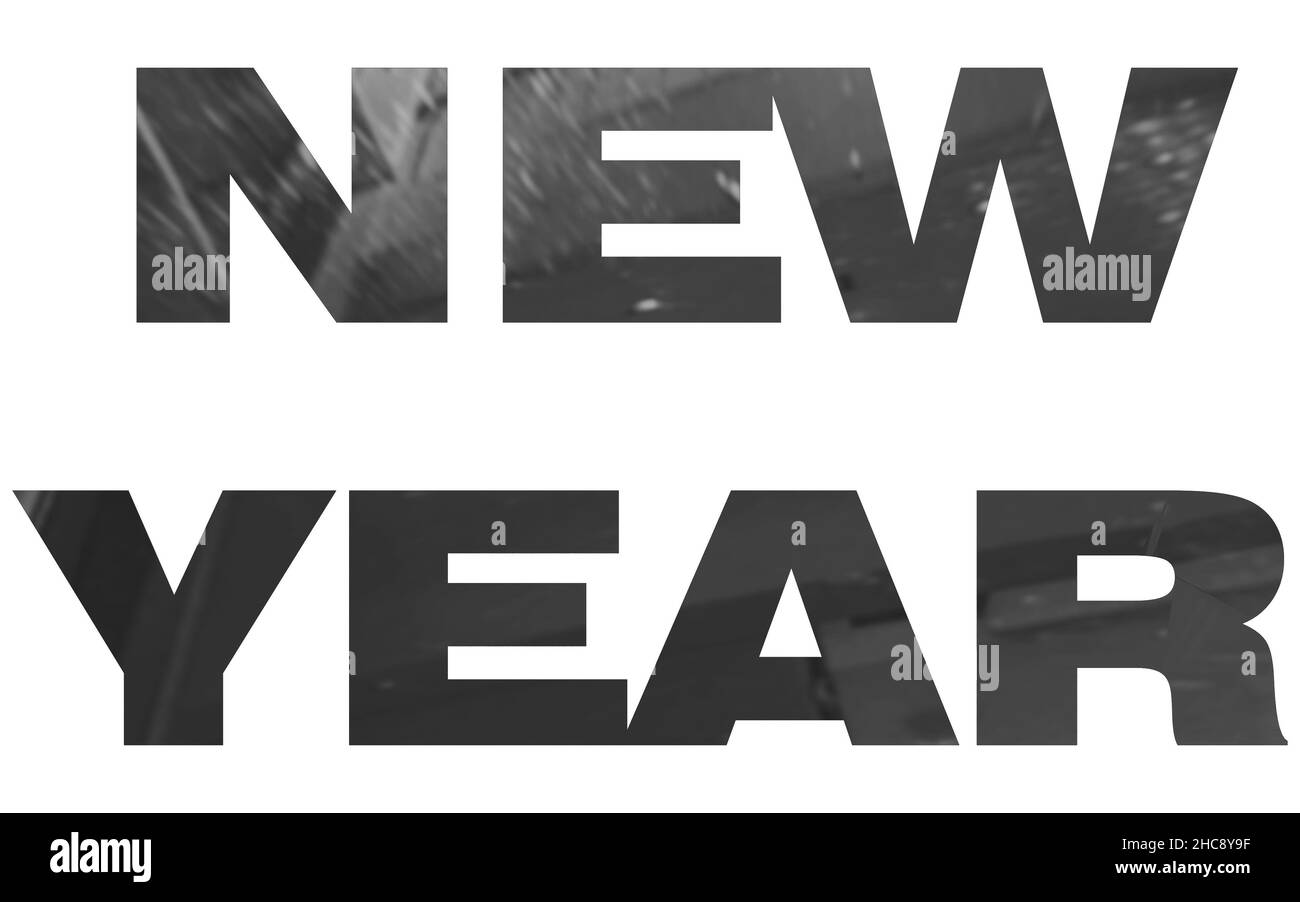 Nouvelle année - 2D mots rendus isolés - 3D rendus Banque D'Images