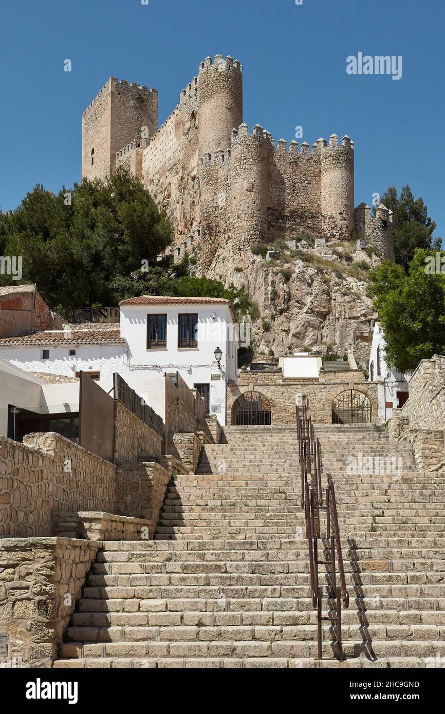 Château d'Almansa.Almansa, Albacete.Castilla-la Manche.Espagne. Banque D'Images