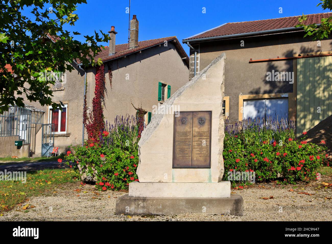 La première Guerre mondiale US 28th & 35th divisions Memorial à Neuvilly-en-Argonne (Meuse), France Banque D'Images