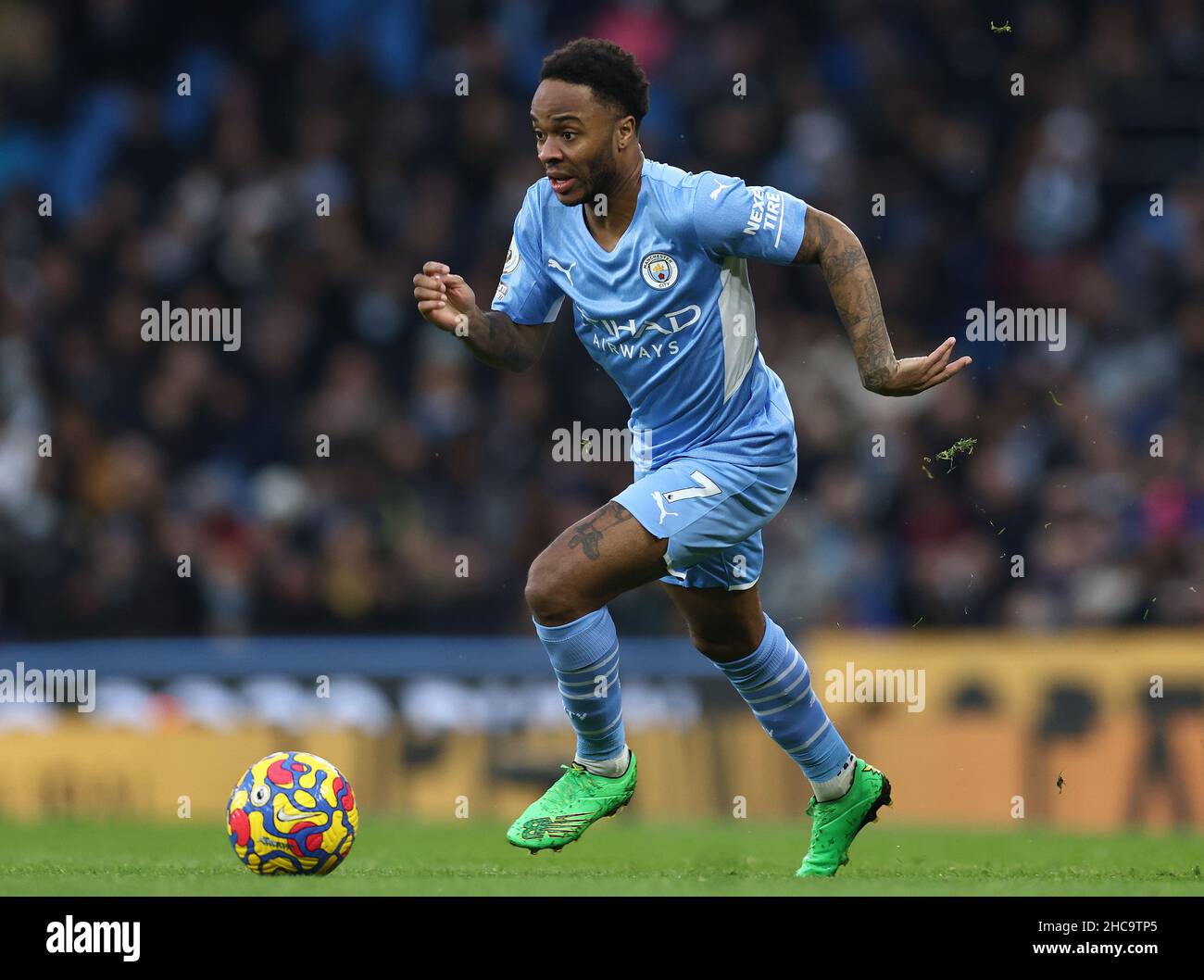 Manchester, Angleterre, 26th décembre 2021.Raheem Sterling de Manchester City pendant le match de la Premier League au Etihad Stadium de Manchester.Crédit photo à lire: Darren Staples / Sportimage crédit: Sportimage / Alay Live News Banque D'Images