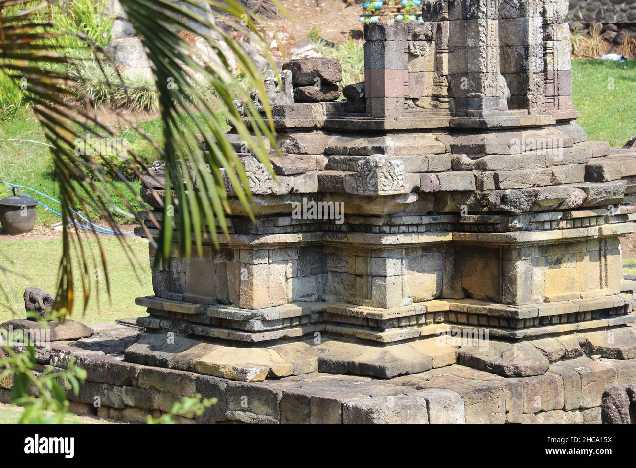 Temple Songgoriti, un des temples de la ville de Batu, Java-est, Indonésie qui est encore bien entretenu et beau Banque D'Images