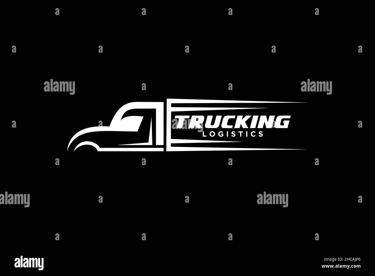 Modèle de logo de camion, logo parfait pour les affaires liées à l'automobile. Illustration de Vecteur