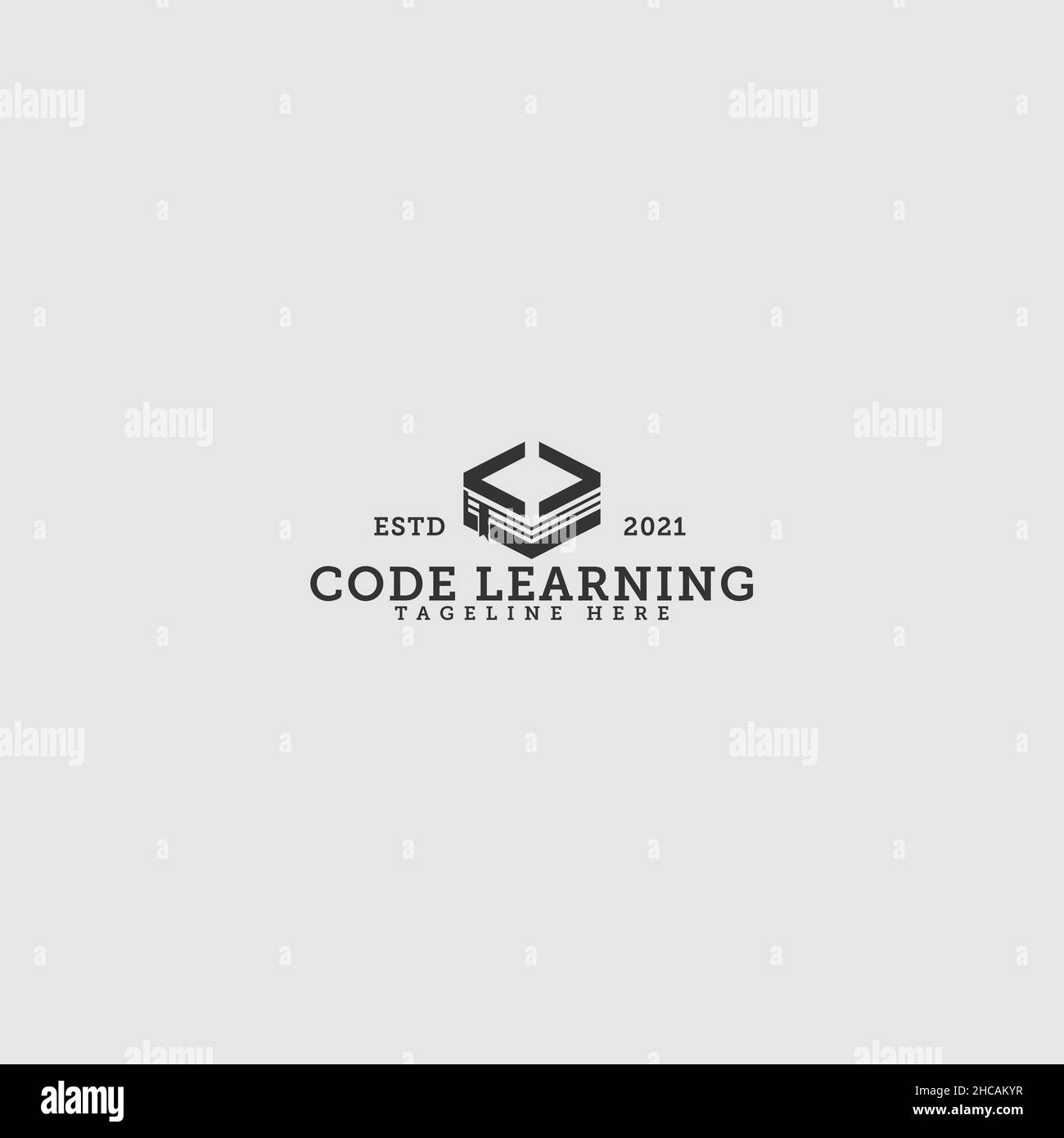 Design moderne CODE APPRENDRE livres logo conception Illustration de Vecteur