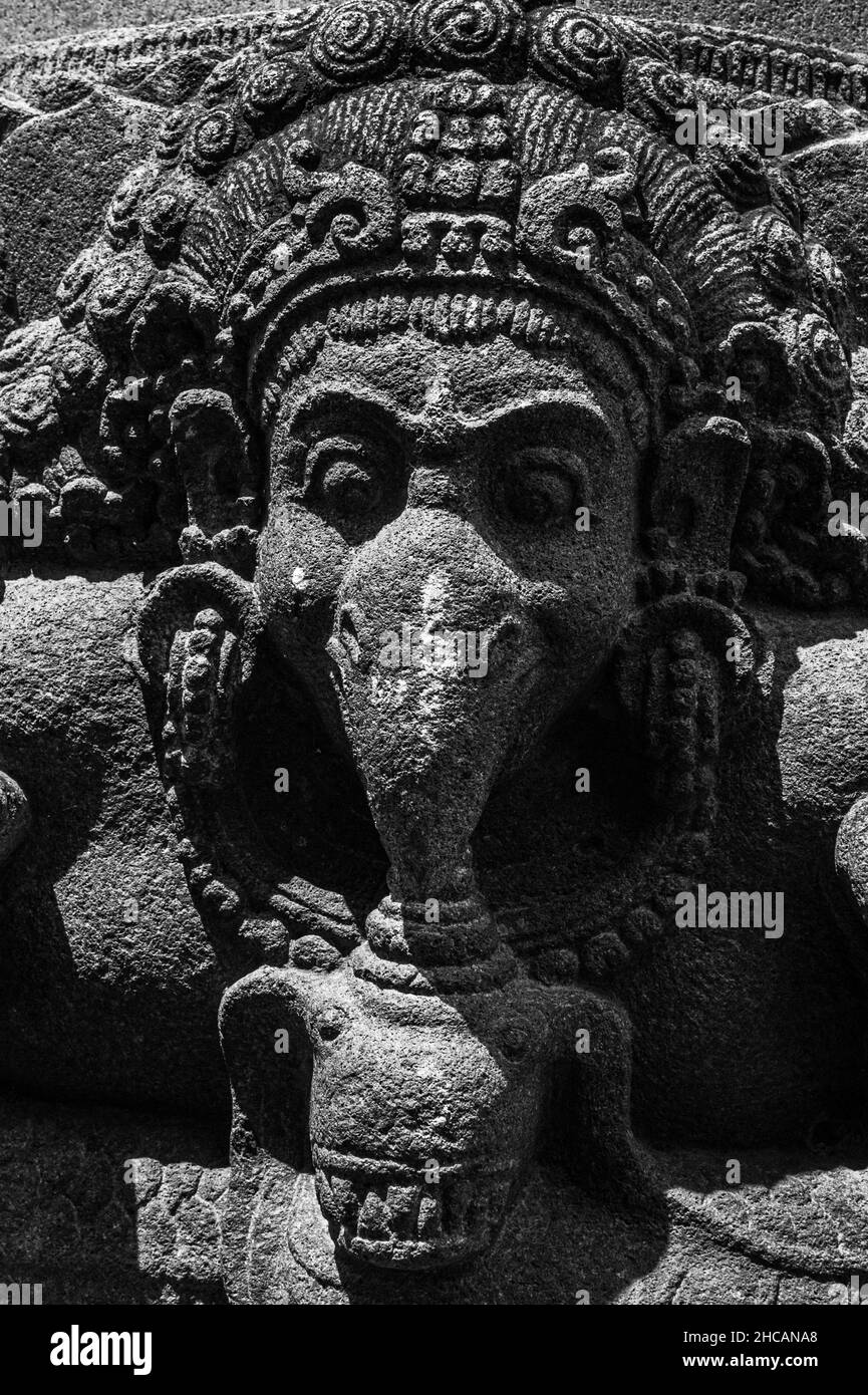 Sculptures dans les temples de prambanan. Banque D'Images