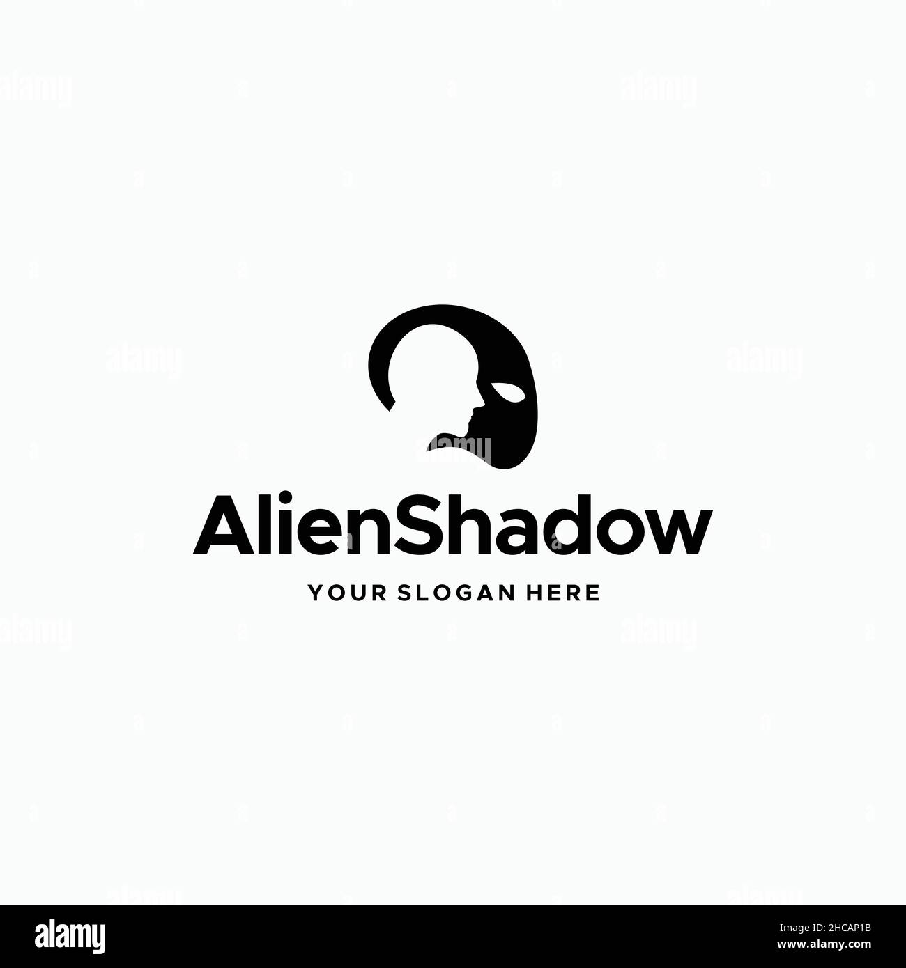 Design minimaliste du logo Silhouette Aien Shadow Illustration de Vecteur