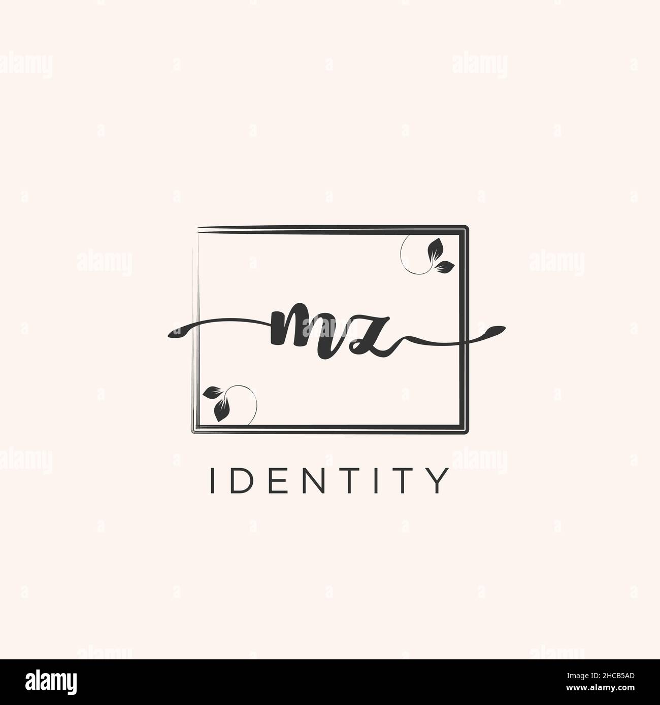MZ Handwriting logo vector art de la signature initiale, mariage, mode, bijoux, boutique,floral et botanique avec modèle créatif pour n'importe quelle entreprise Illustration de Vecteur