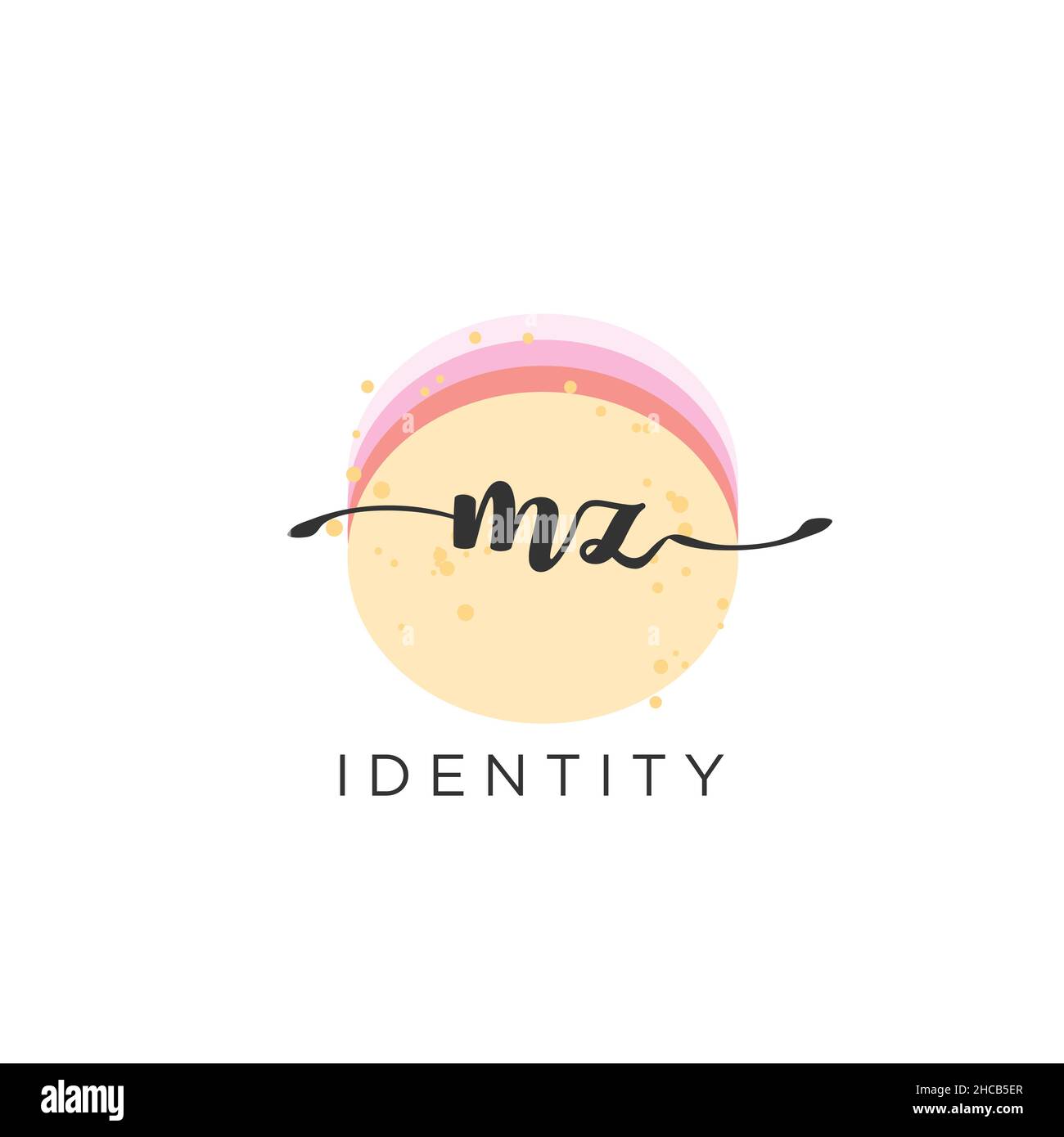 MZ Handwriting logo vector art de la signature initiale, mariage, mode, bijoux, boutique,floral et botanique avec modèle créatif pour n'importe quelle entreprise Illustration de Vecteur