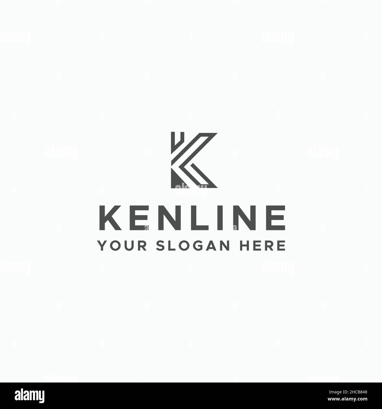 Design du logo K KENLINE initial de la lettre Mark plate Illustration de Vecteur