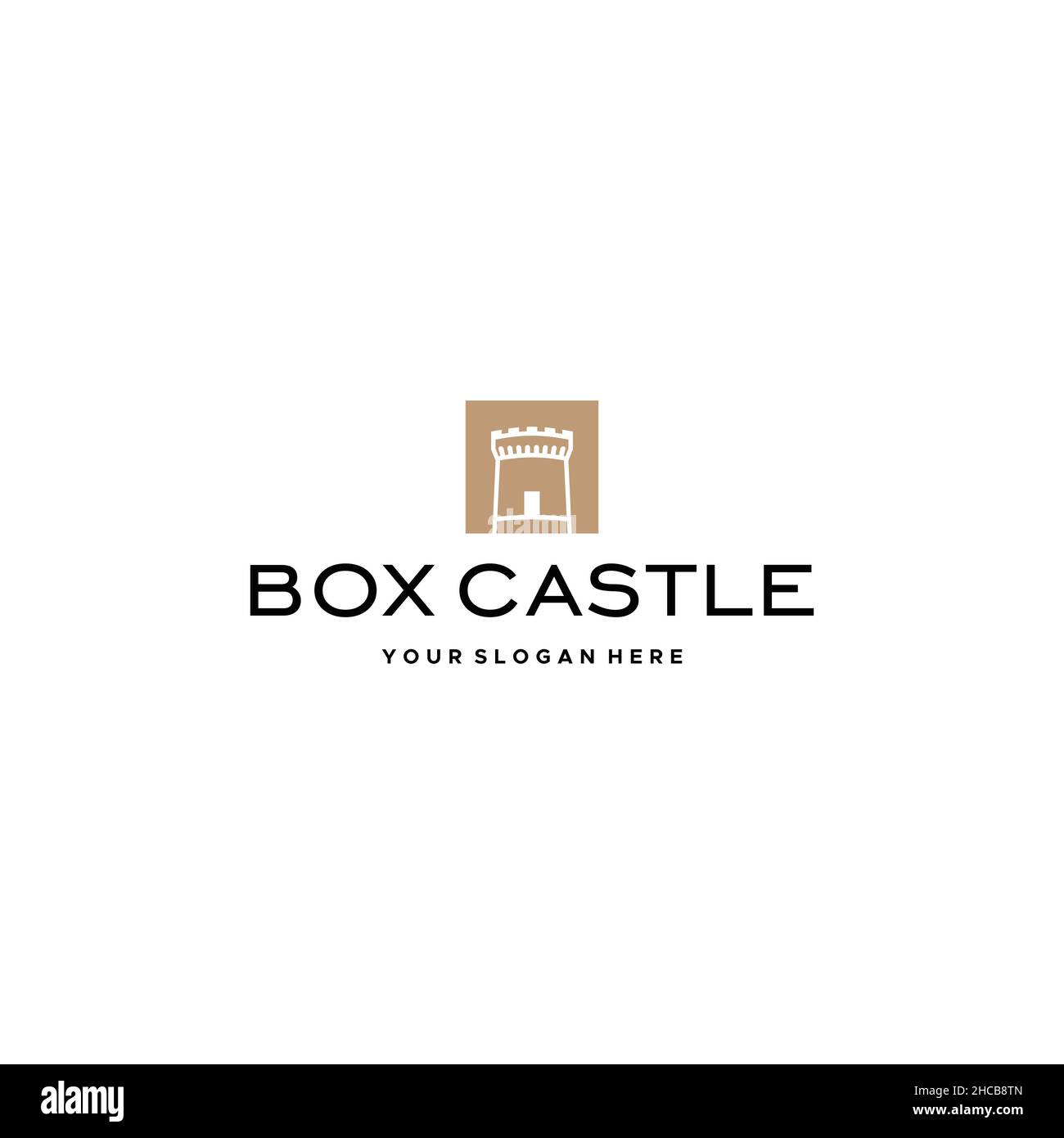 DESIGN minimaliste AVEC logo « CASTLE Town Building » Illustration de Vecteur