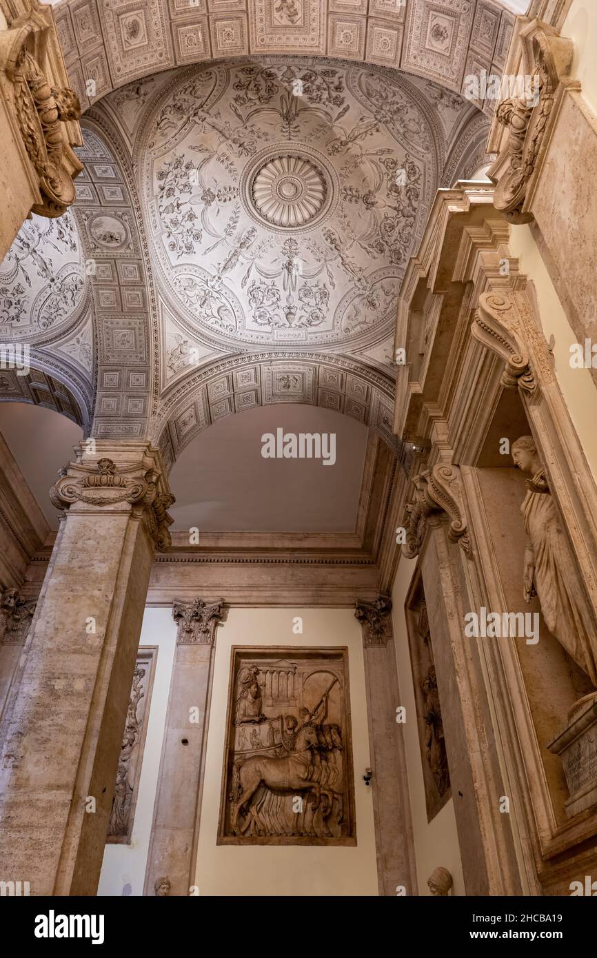 Escalier principal à Palazzo dei Conservatori, Musées Capitoline, Rome, Italie Banque D'Images