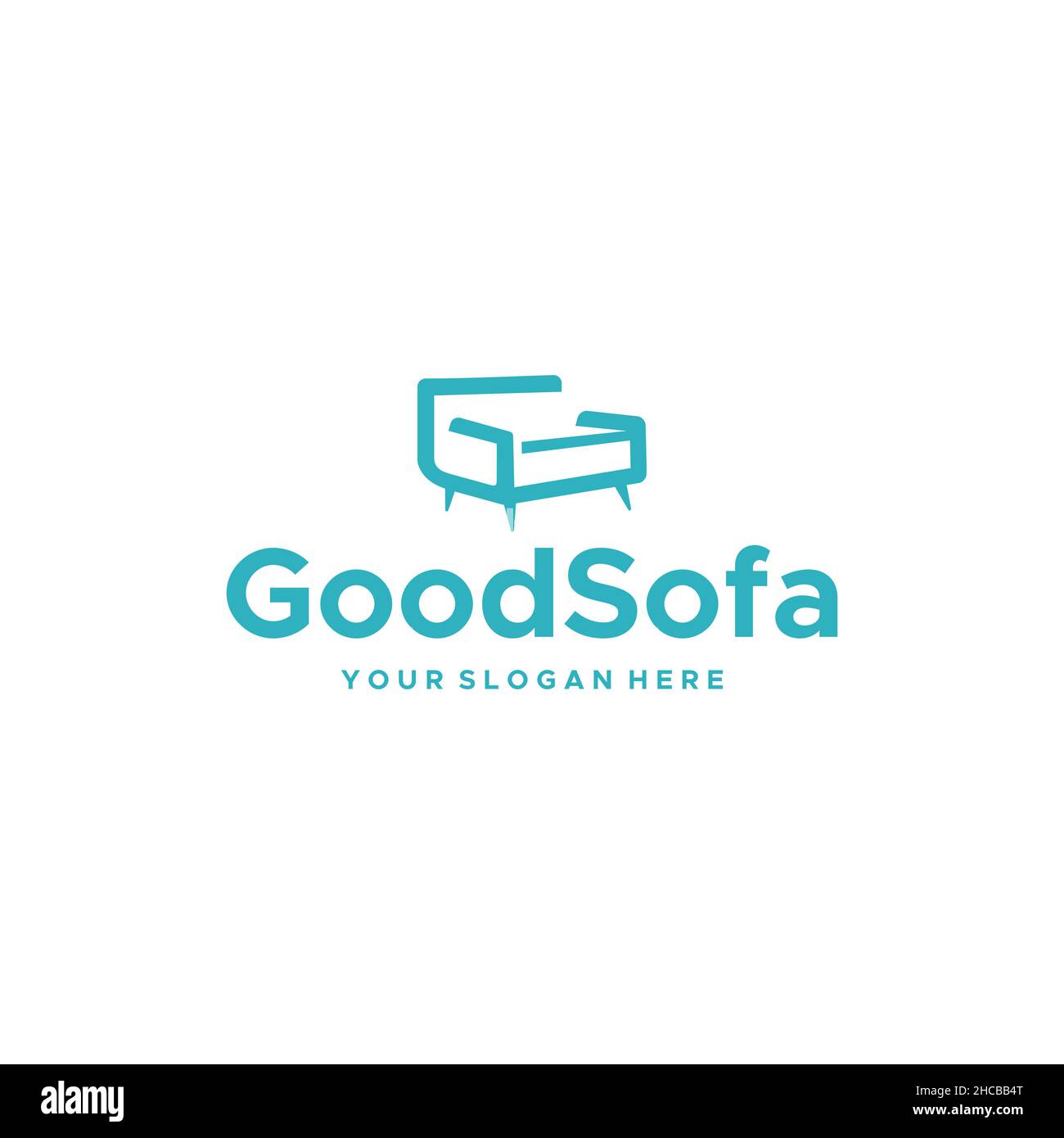 Design minimaliste et simple avec logo de bon canapé-lit Illustration de Vecteur