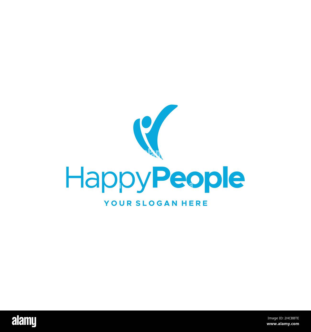 Design minimaliste du logo Happy People Human gai Illustration de Vecteur