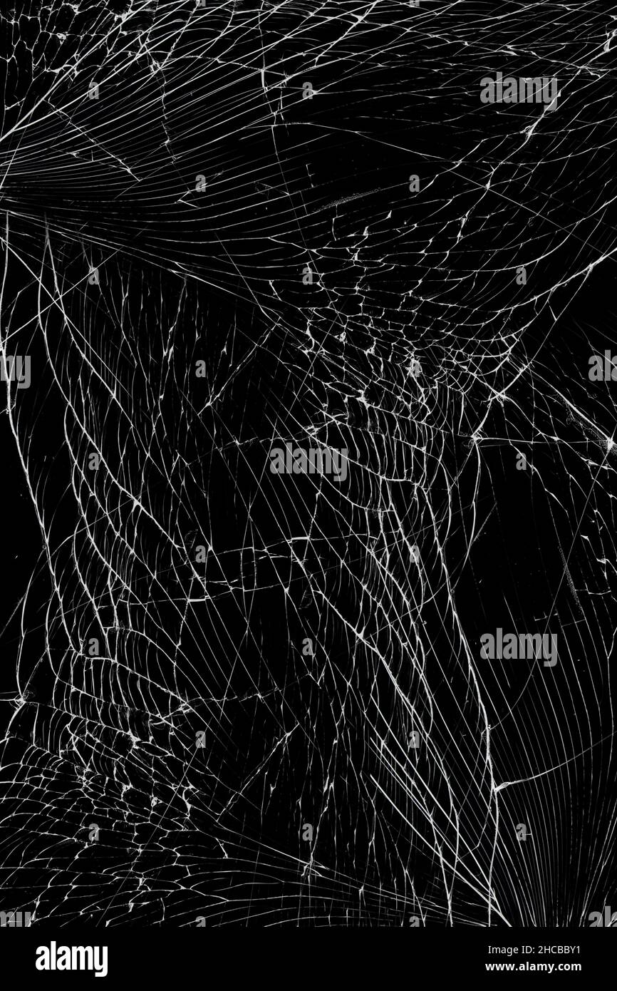 Écran cassé du smartphone ou de la tablette fissuré.Texture de verre brisé. Banque D'Images