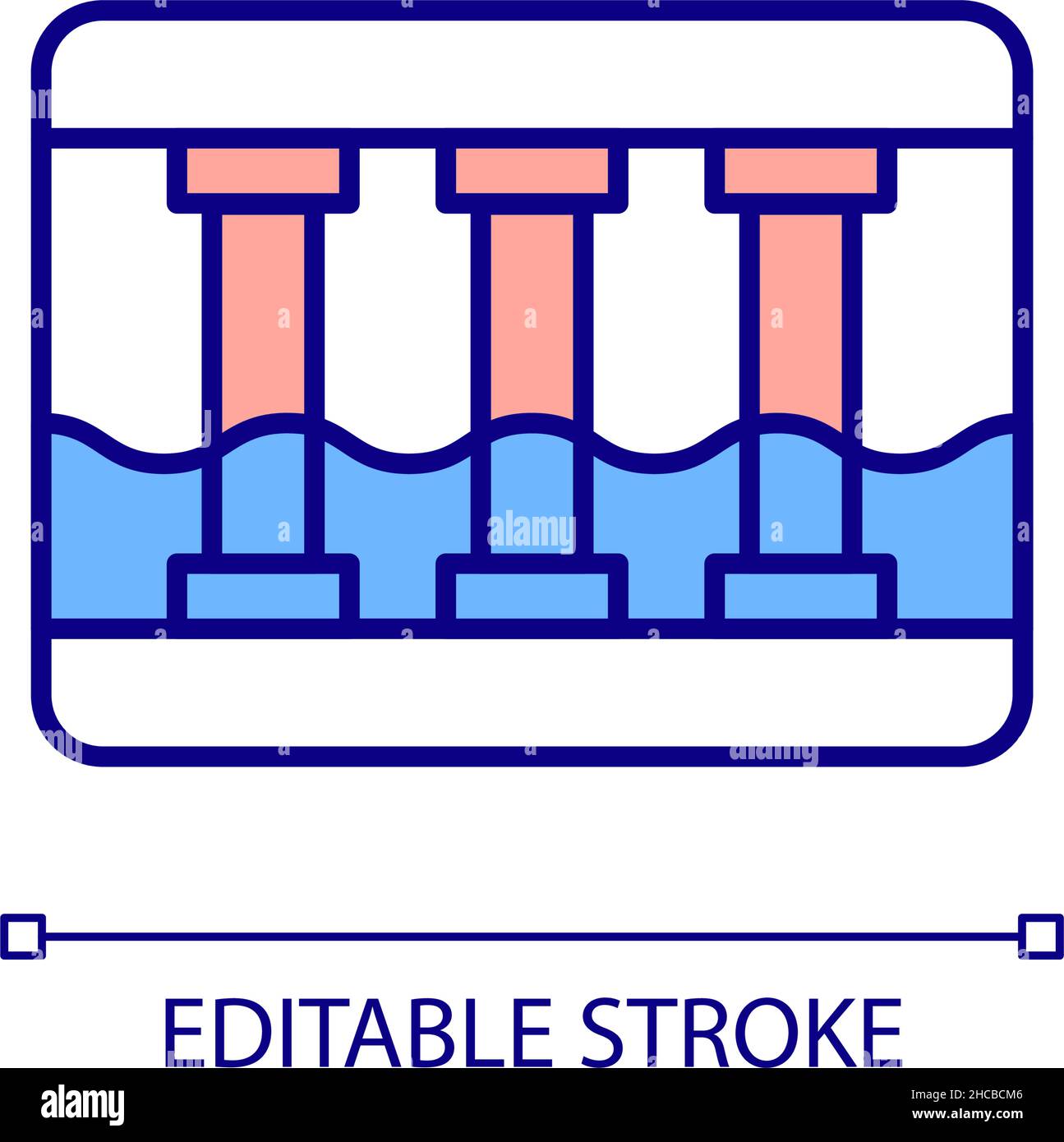 Icône de couleur RVB du tunnel de décharge d'eau Illustration de Vecteur