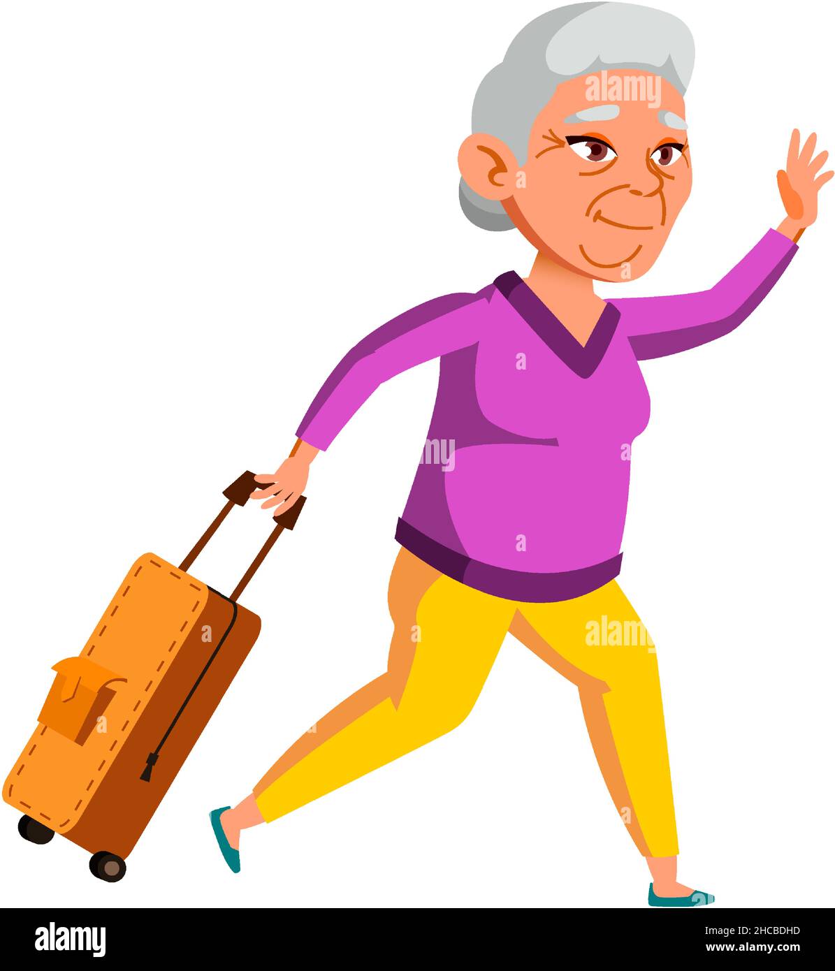 Courir la vieille femme vecteur tardif Illustration de Vecteur