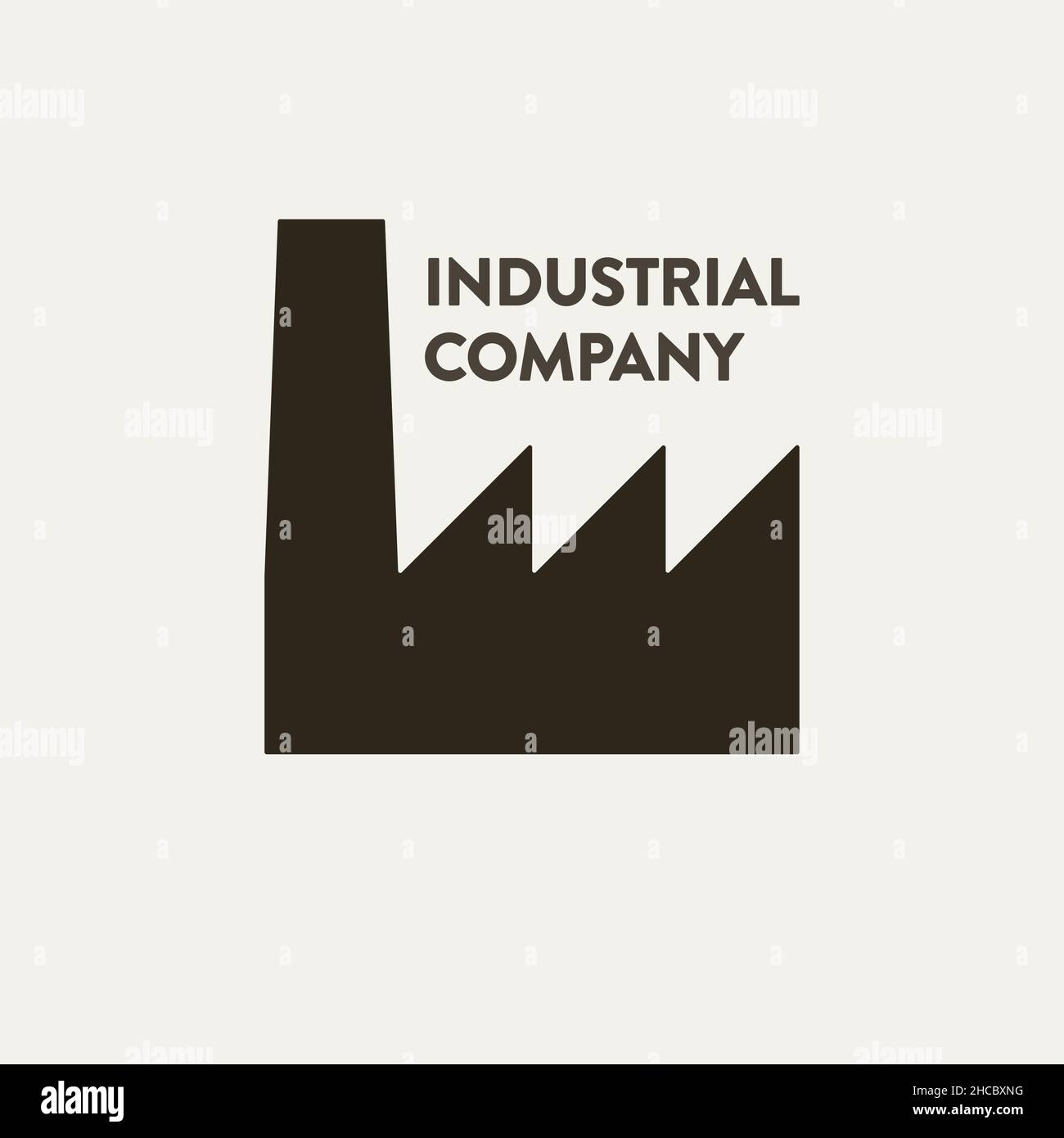 Panneau ou logo d'entreprise industriel plat et solide Vector Illustration de Vecteur