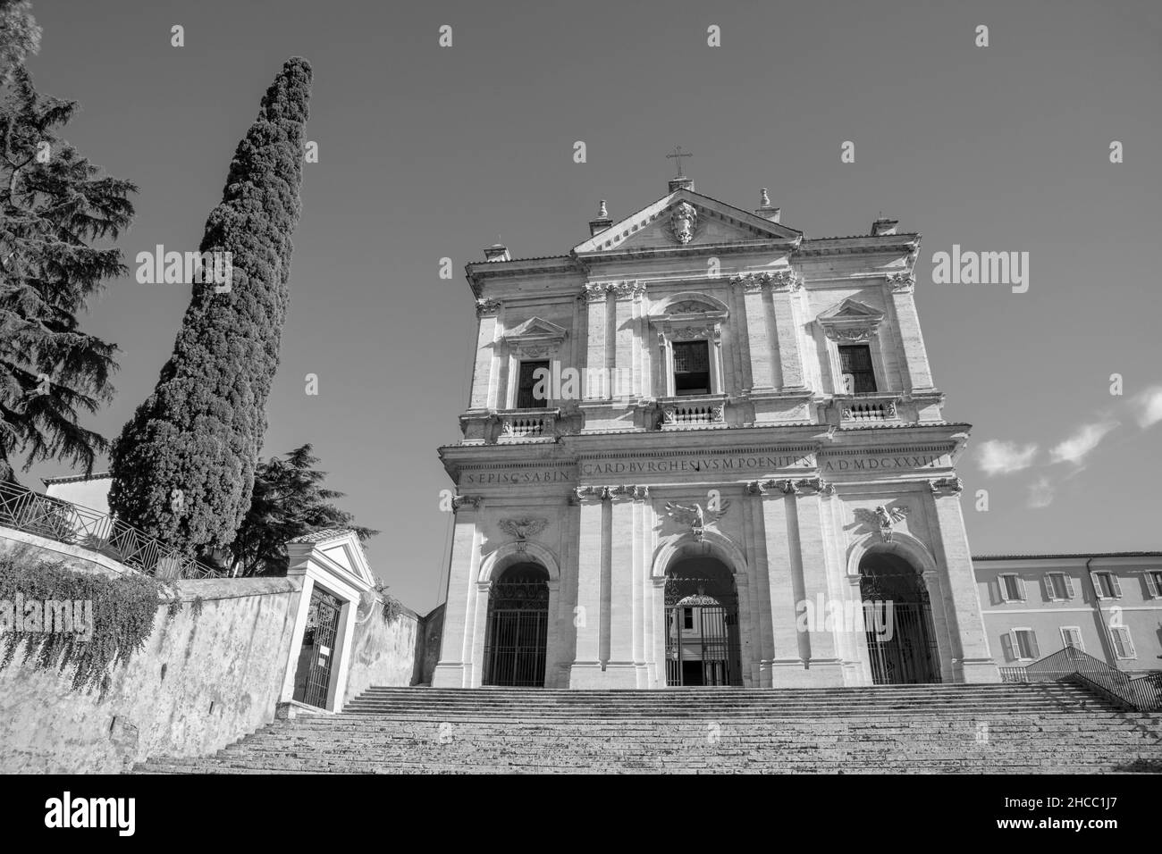 Rome - le visage de l'église Saint-Grégoire - Chiesa di San Gregorio al Cielo. Banque D'Images