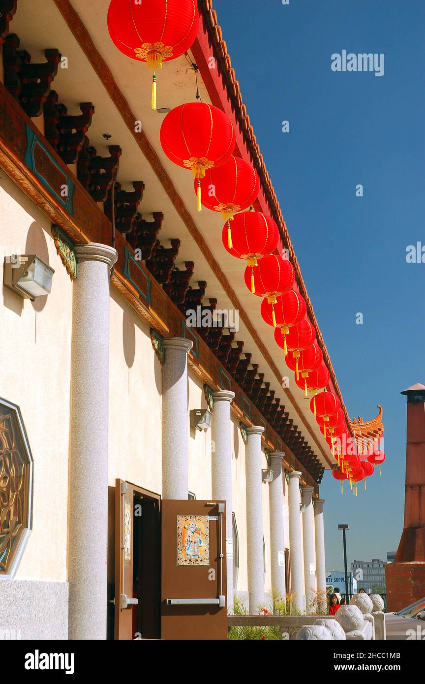 Temple Thien Hau pendant le nouvel an chinois, Los Angeles Banque D'Images