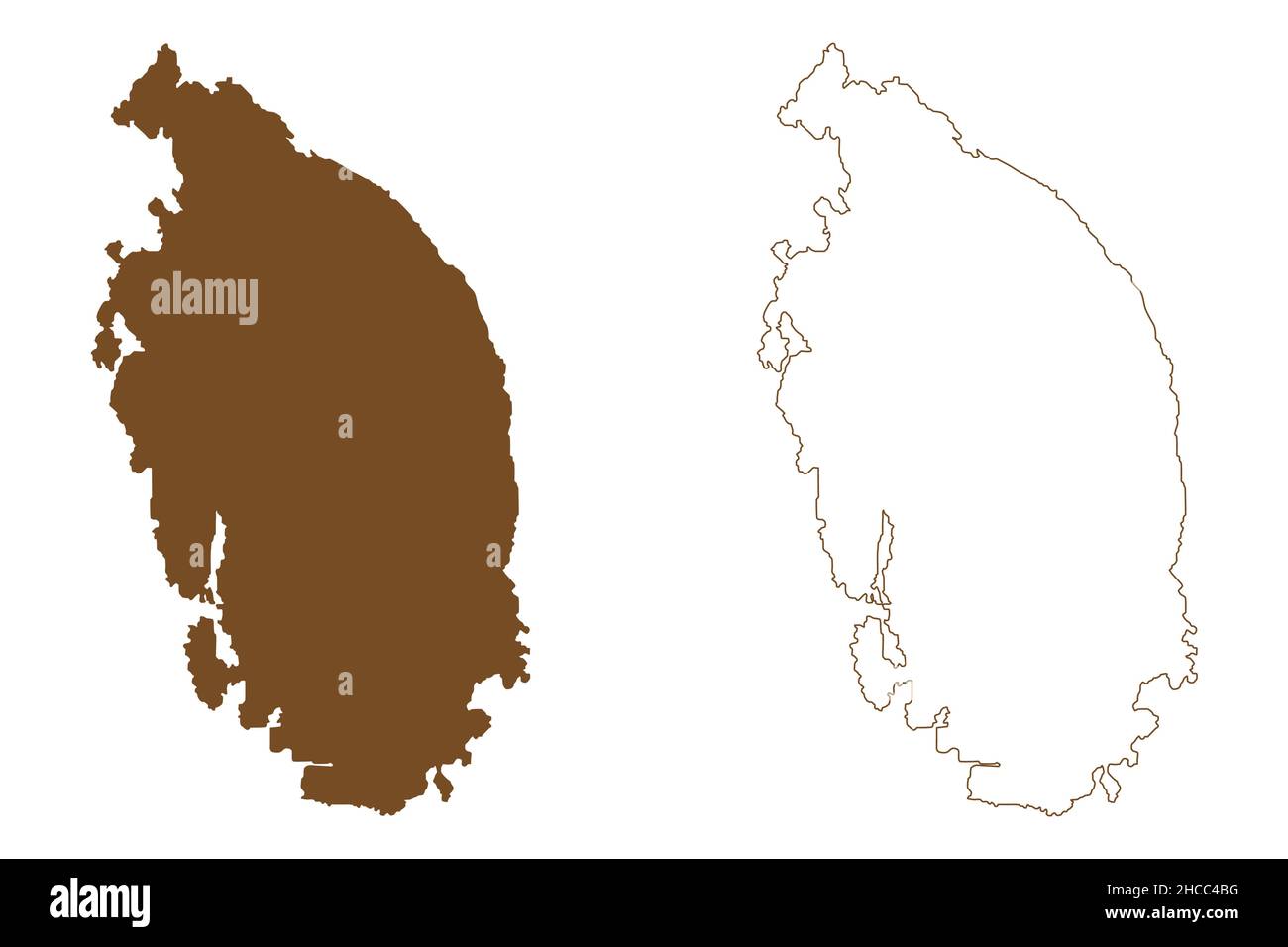 Illustration vectorielle de la carte de l'île de Stord (Royaume de Norvège), esquisse de gribouillage carte de Stord Illustration de Vecteur