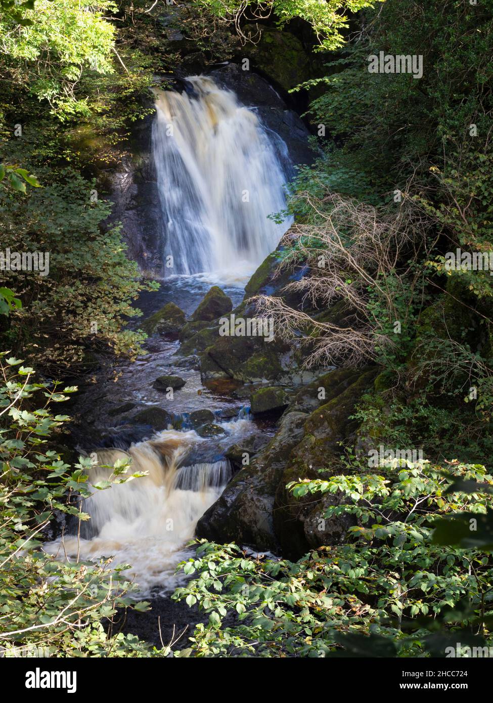 Chutes de neige sur la rivière Doe, Ingleton. Banque D'Images