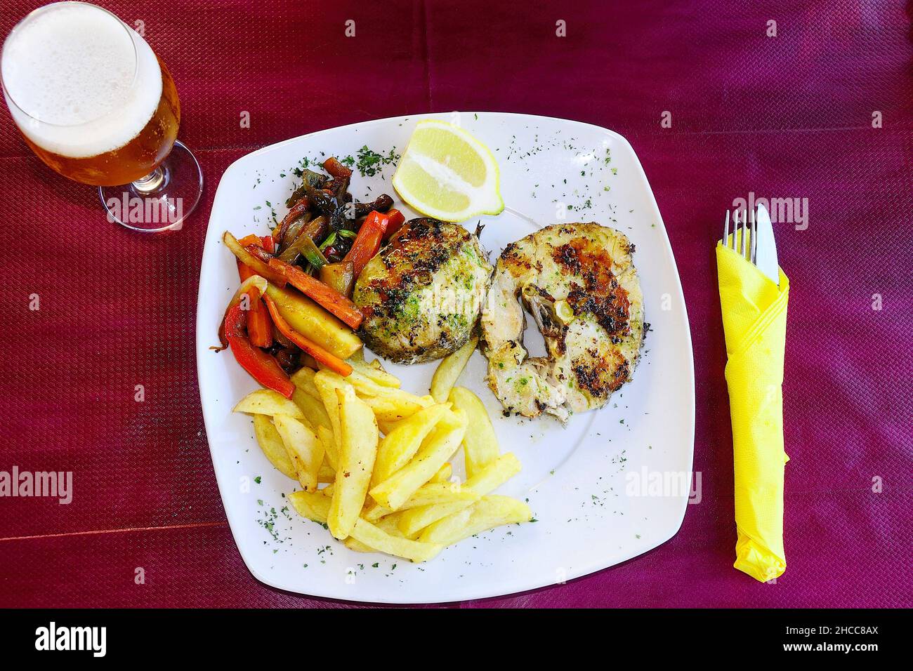 Repas riches et nutritifs, plats nutritifs. Banque D'Images