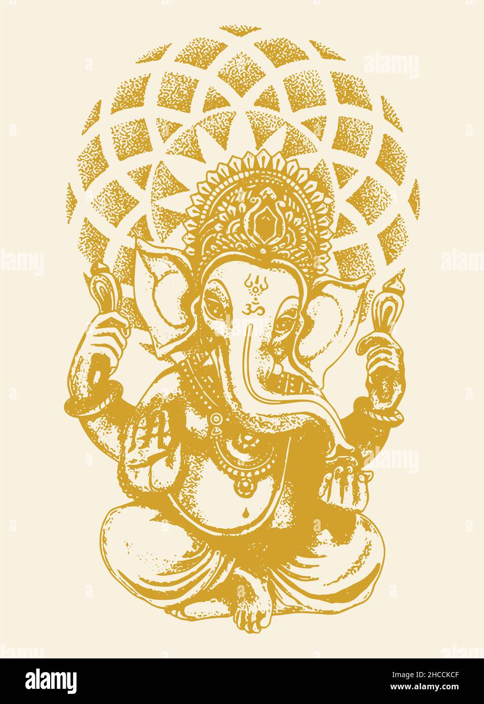 Dessin ou esquisse de dieu hindou Seigneur Shiva son Seigneur Ganesha esquisse modifiable illustration Banque D'Images