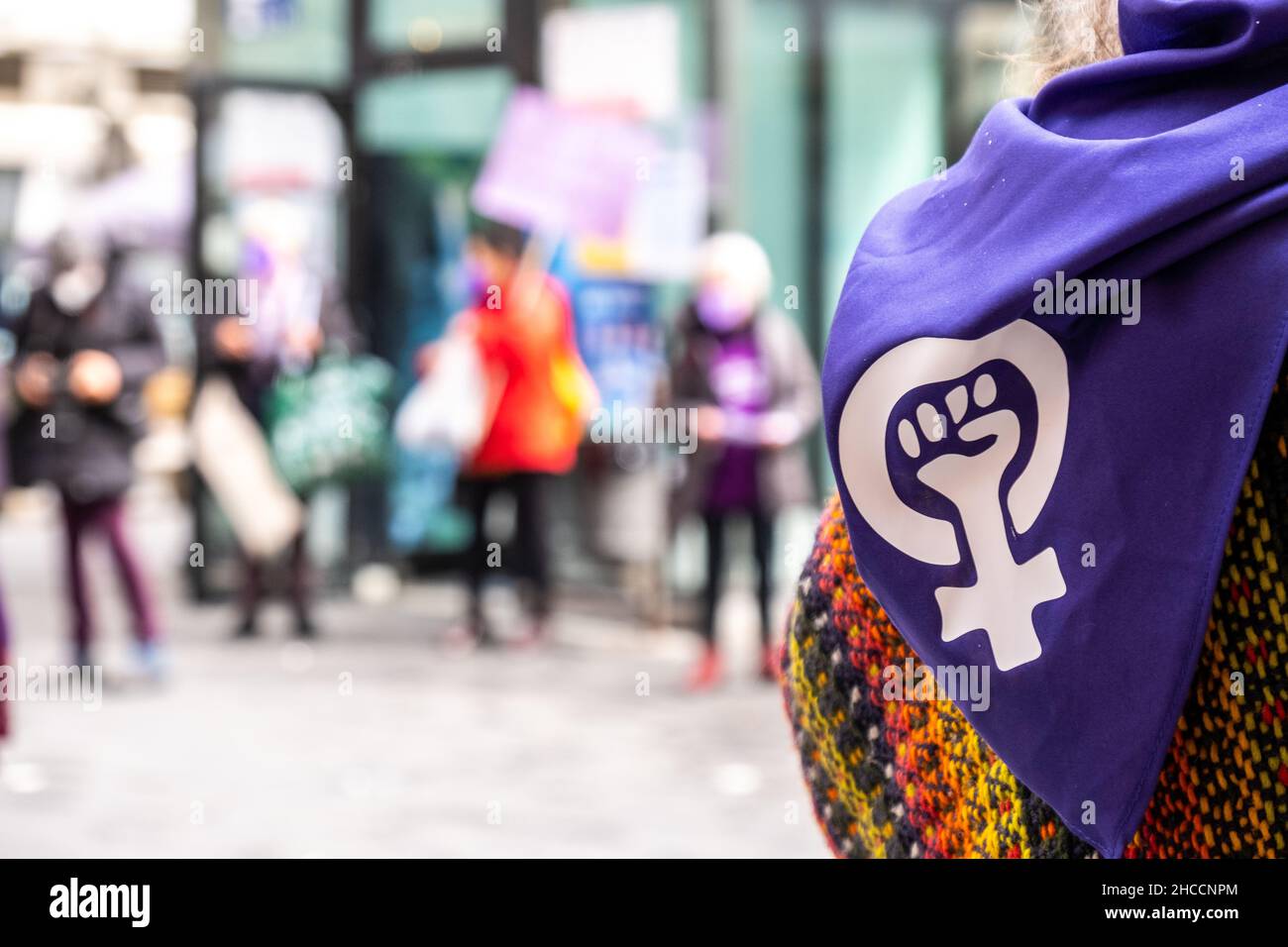 Valence, Espagne; 8th mars 2021: Rassemblements féministes pour célébrer la Journée de la femme le 8 mars 2021. Banque D'Images