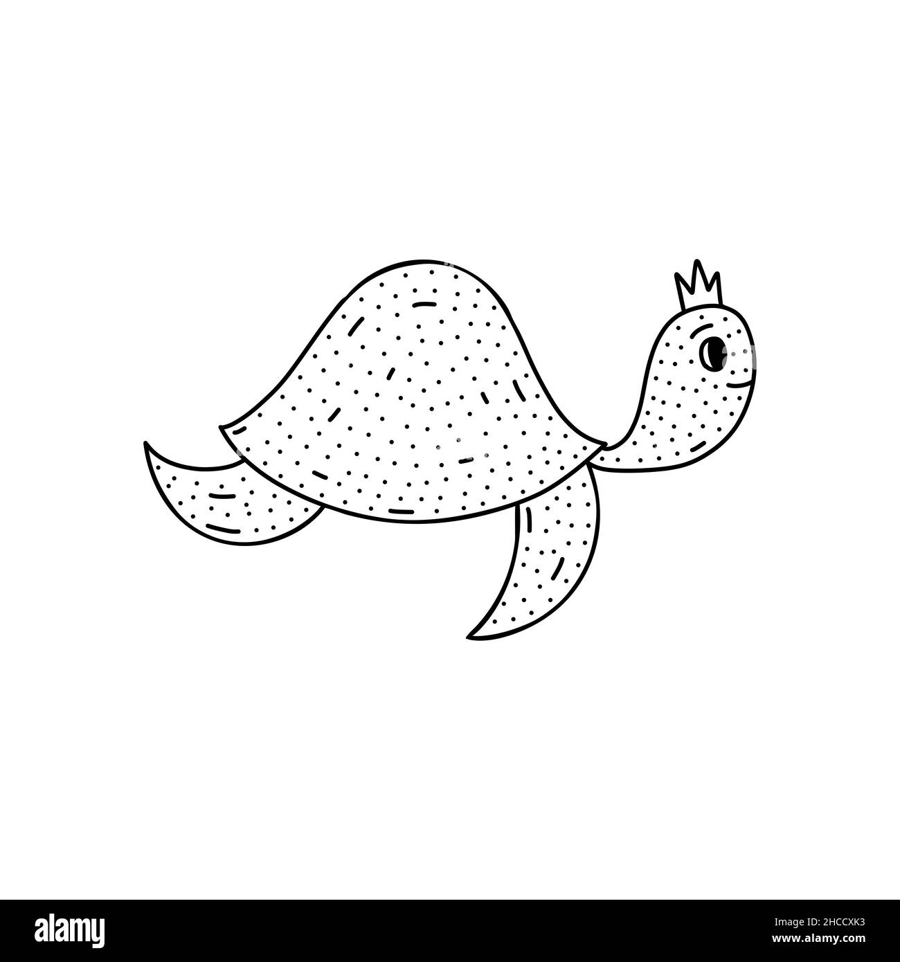 Icône tortue dessinée à la main dans un style doodle.Icône représentant un vecteur tortue pour la conception de sites Web isolée sur fond blanc Illustration de Vecteur