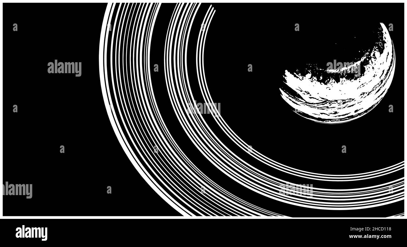 Illustration vectorielle stylisée d'une planète avec des anneaux Illustration de Vecteur