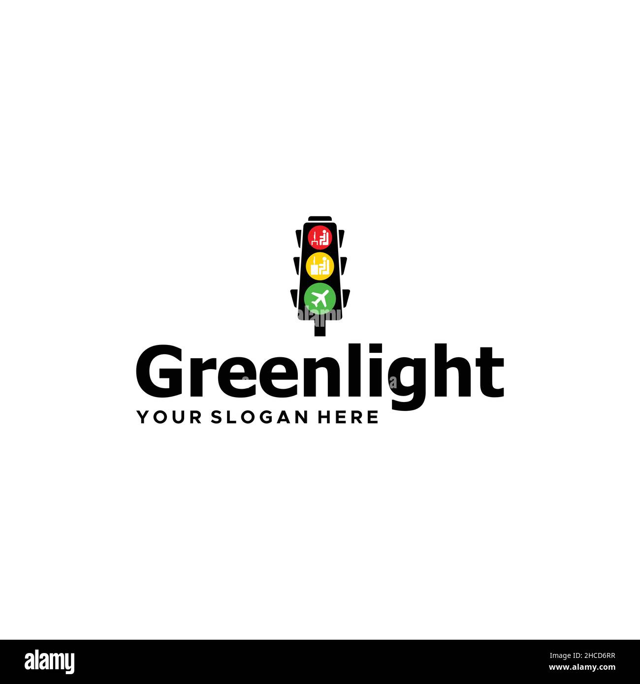 Design moderne et coloré AVEC logo « Green LIGHT Signs » Illustration de Vecteur