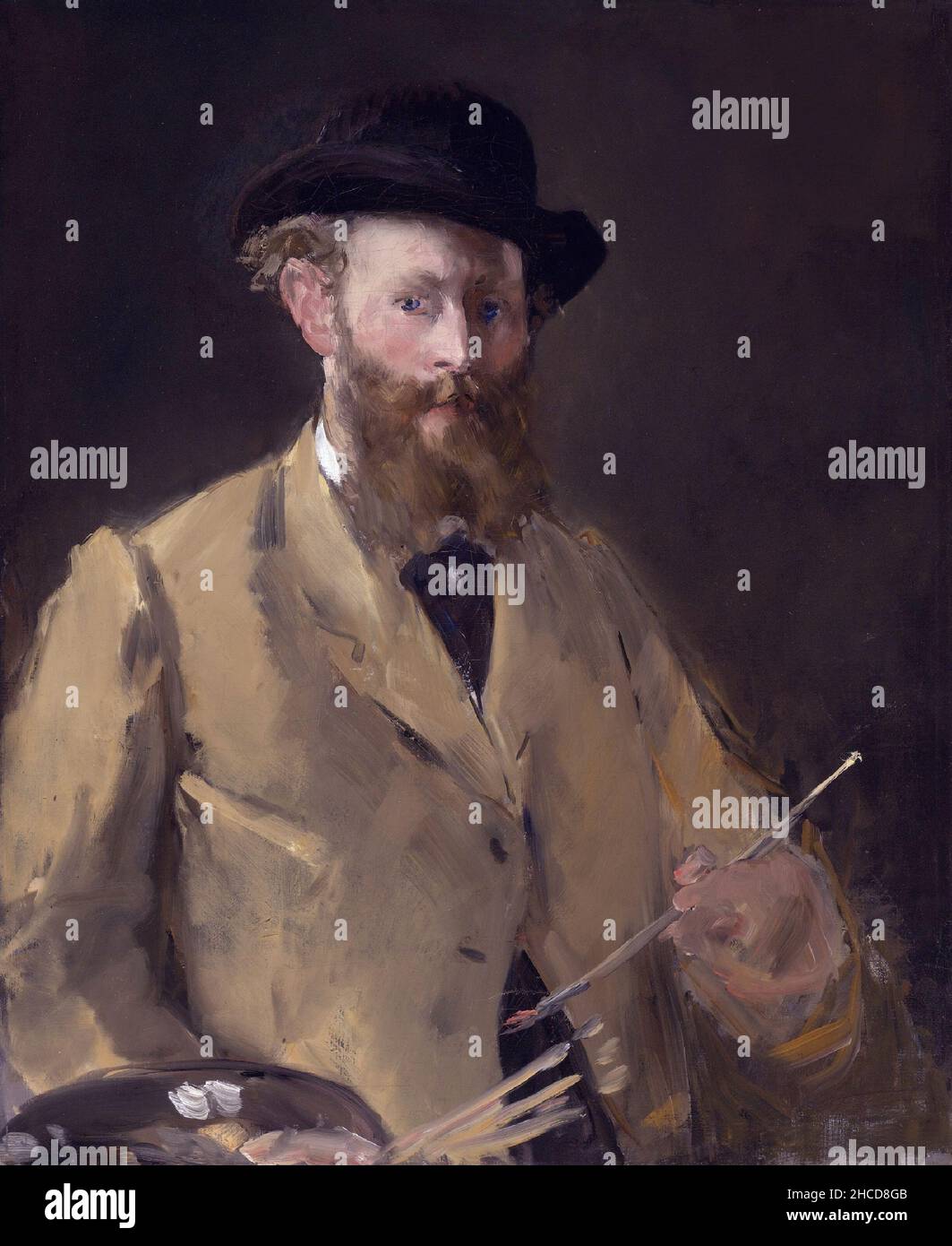 Self-Portrait avec Palette (Autoportrait à la palette), peinture par Edoaurd Manet Banque D'Images