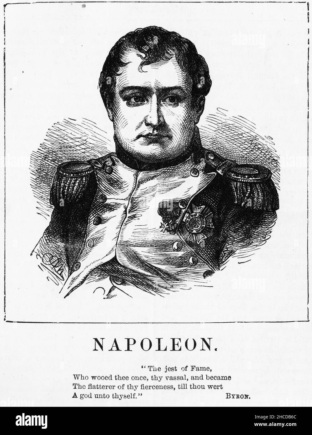 Gravure de Napoléon Bonaparte (né Napoleone di Buonaparte; 1769 – 1821) Chef militaire et politique français Banque D'Images