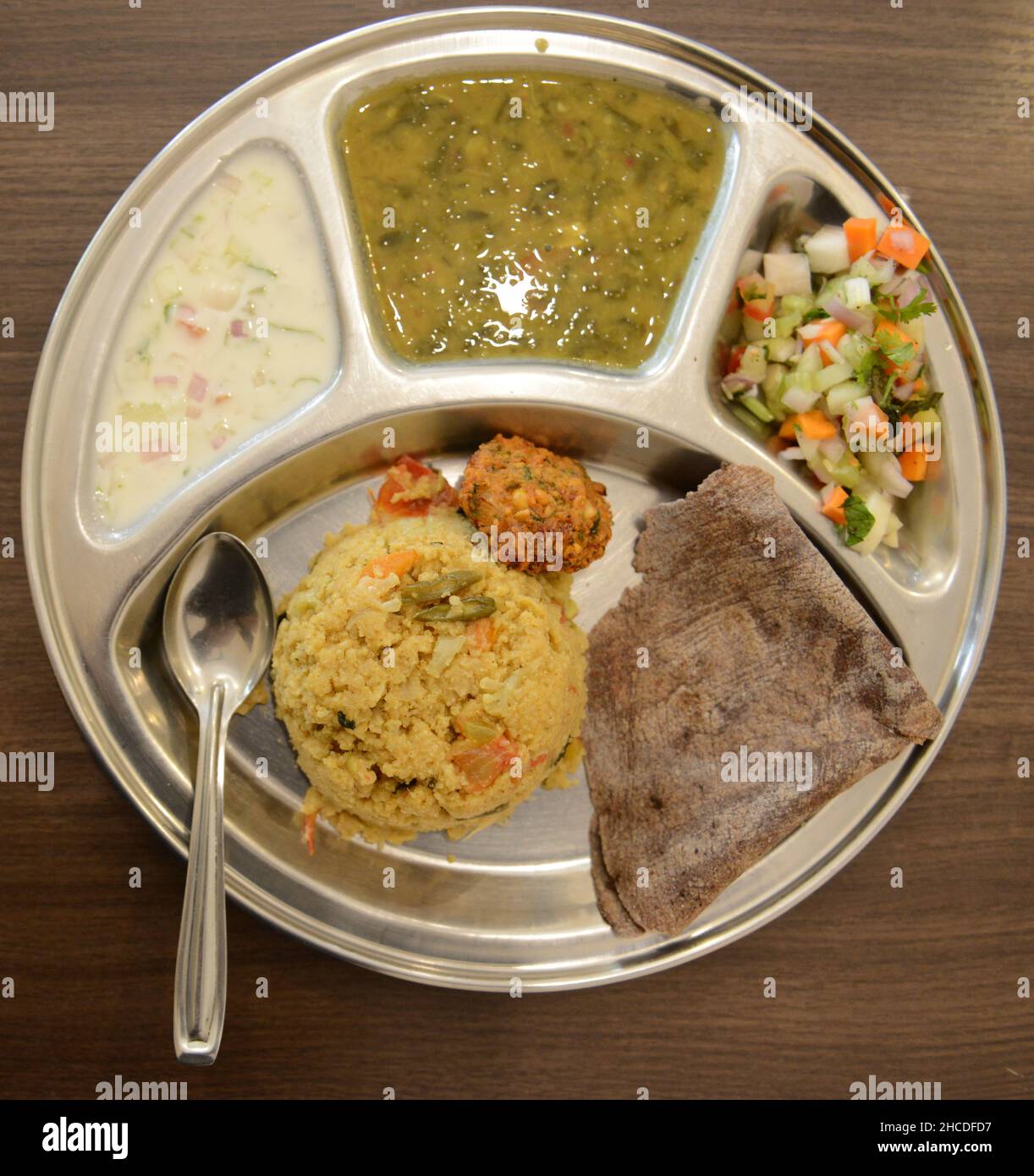 A south Indian thali de Millet. Banque D'Images