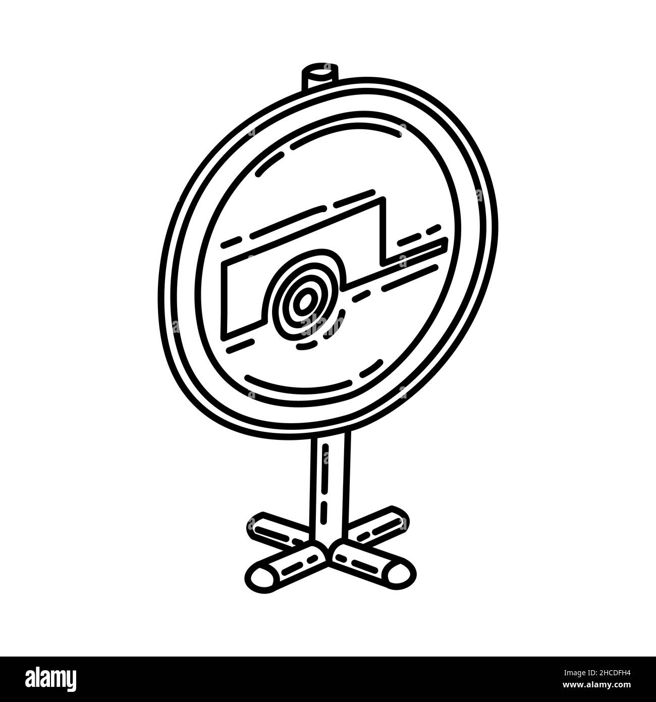 Aucun véhicule dont le chariot fait partie de la signalisation routière obligatoire et d'interdiction icône dessinée à la main définir le vecteur. Illustration de Vecteur