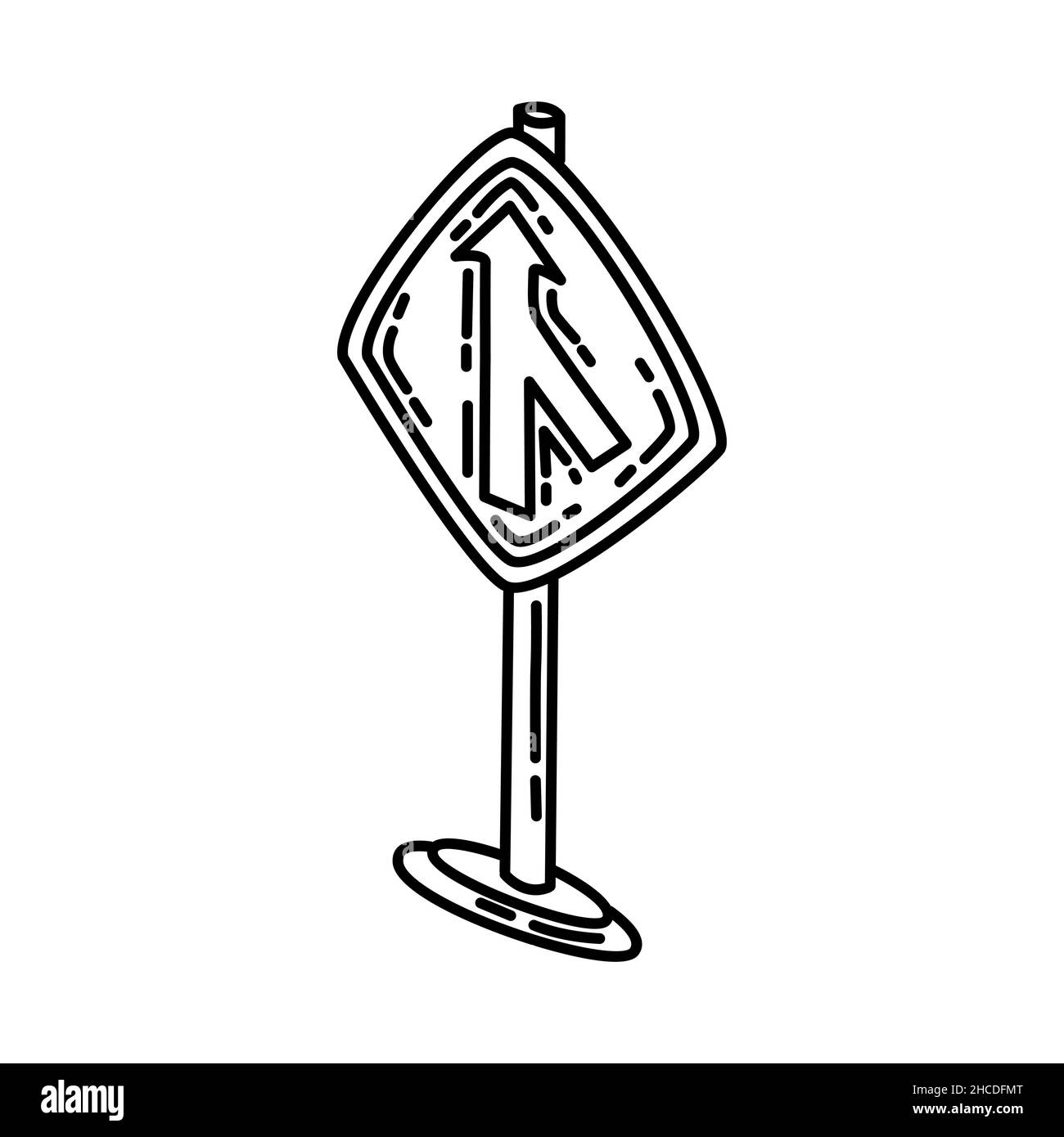 Fusionner une partie des panneaux de signalisation icône dessinée à la main définir le vecteur. Illustration de Vecteur