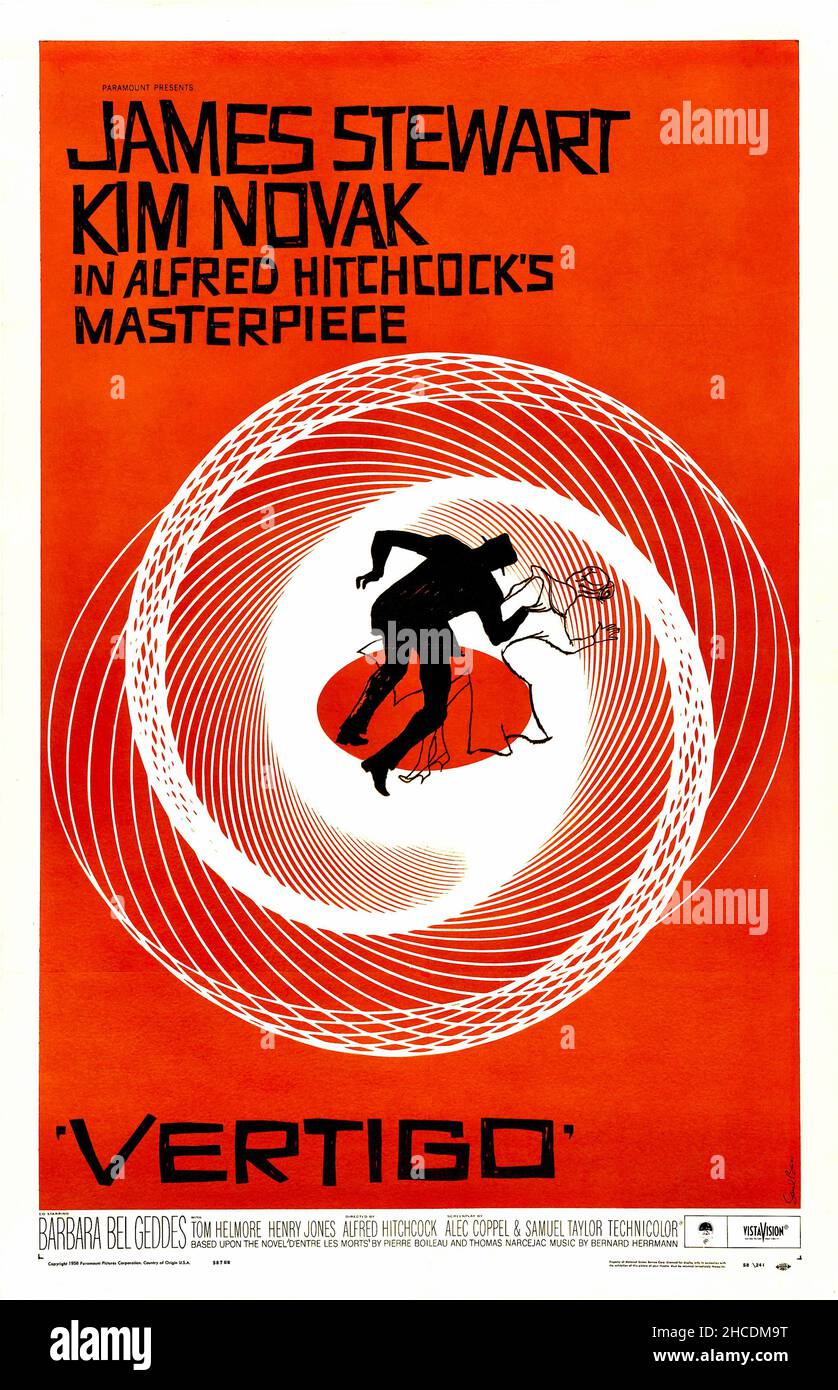 L'affiche du film Vertigo de Saul Bass Banque D'Images