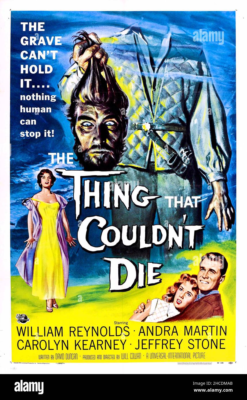 Reynold Brown affiche design pour le film la chose qui ne pouvait pas mourir - 1958 Banque D'Images