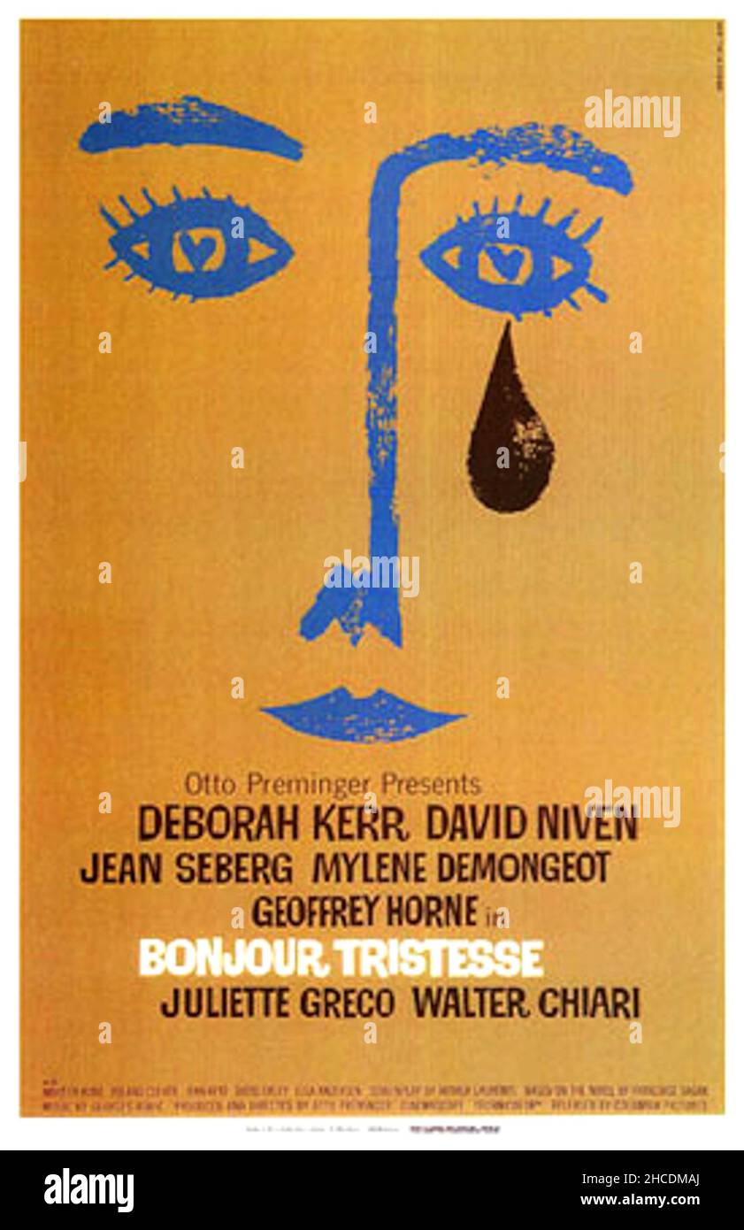 Saul Bass poster design pour le film Bonjour tristesse - 1958 - '100 American Movie Poster Classics' collection représente la meilleure œuvre d'art jamais. Banque D'Images