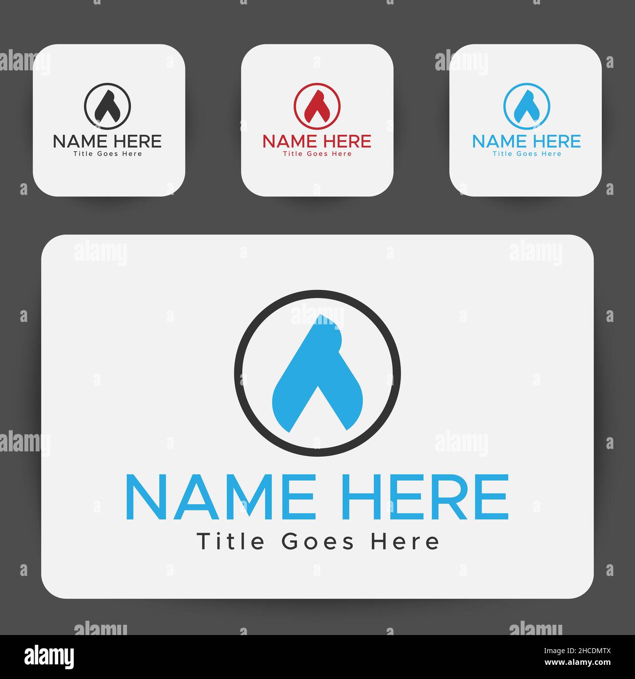 Une lettre logos.Bleu, rouge et noir.Logo abstrait minimaliste.Alphabet A. Illustration de Vecteur