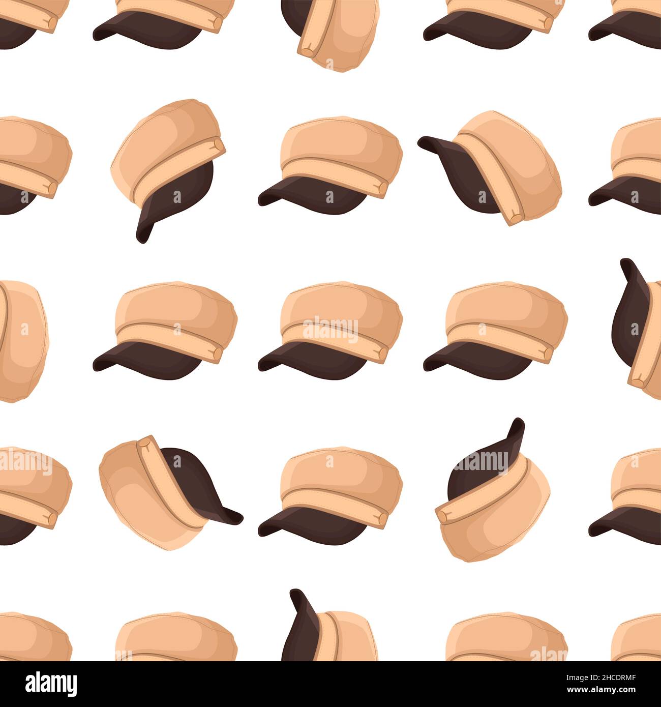 Illustration sur thème motif coloré chapeau visière, belles casquettes sur fond blanc.Motif de casquettes composé d'une visière de chapeaux de collection à porter.PA Illustration de Vecteur