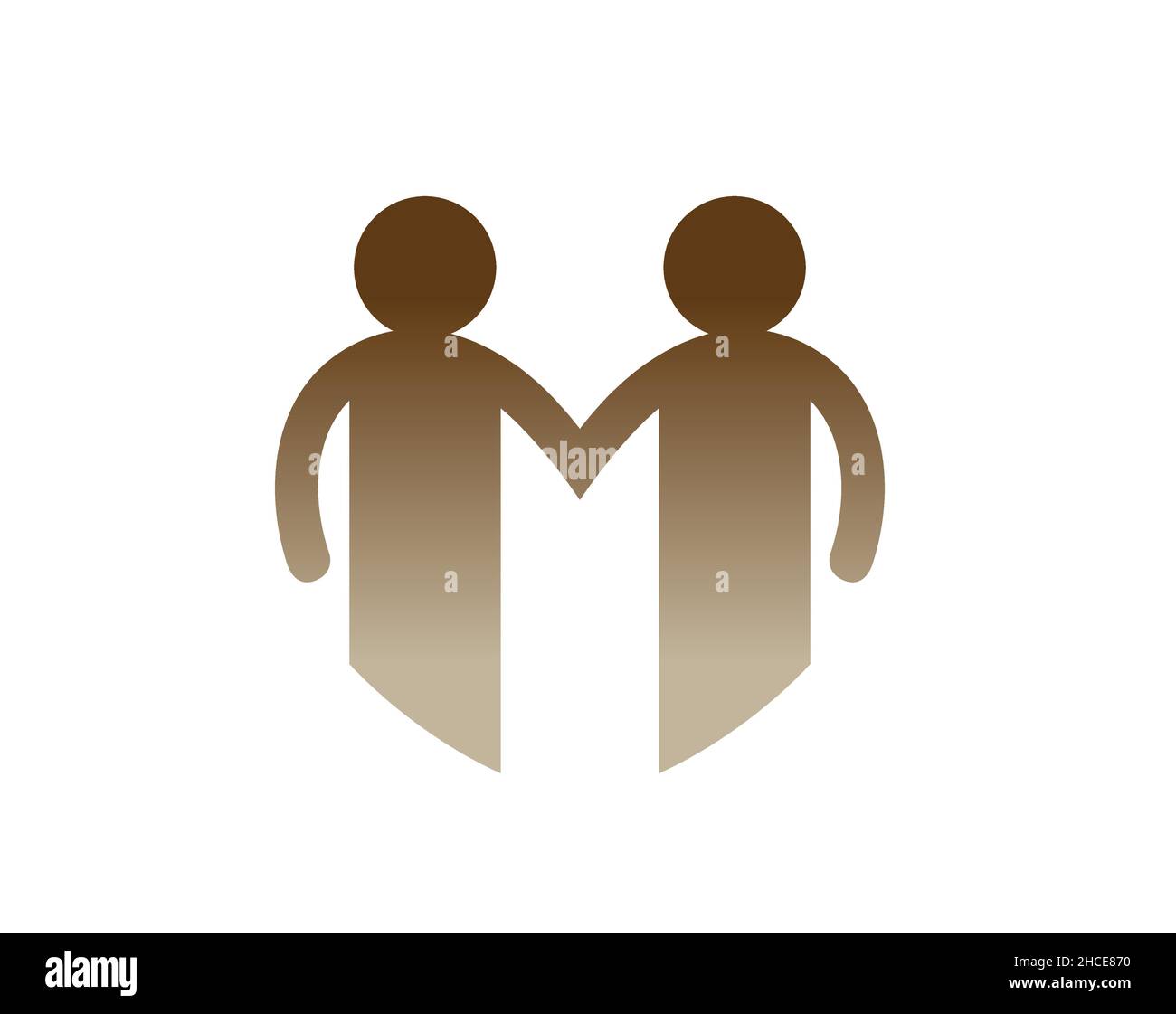 Creative Brown couple de deux personnes Familly mari mère logo Vector icône Design symbole illustration Illustration de Vecteur