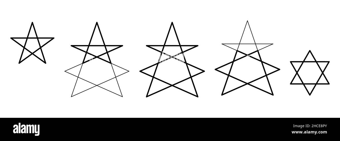 Pentagramme et hexagramme, cachés dans le symbole de l'Agneau mystique.Dans le Livre de l'Apocalypse, le Christ apparaît comme un agneau mystique. Banque D'Images
