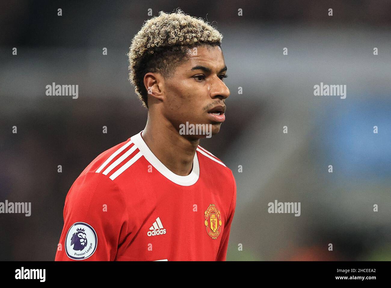 Newcastle, Royaume-Uni.27th décembre 2021.Marcus Rashford #10 de Manchester United pendant le match à Newcastle, Royaume-Uni le 12/27/2021.(Photo de Mark Cosgrove/News Images/Sipa USA) crédit: SIPA USA/Alay Live News Banque D'Images
